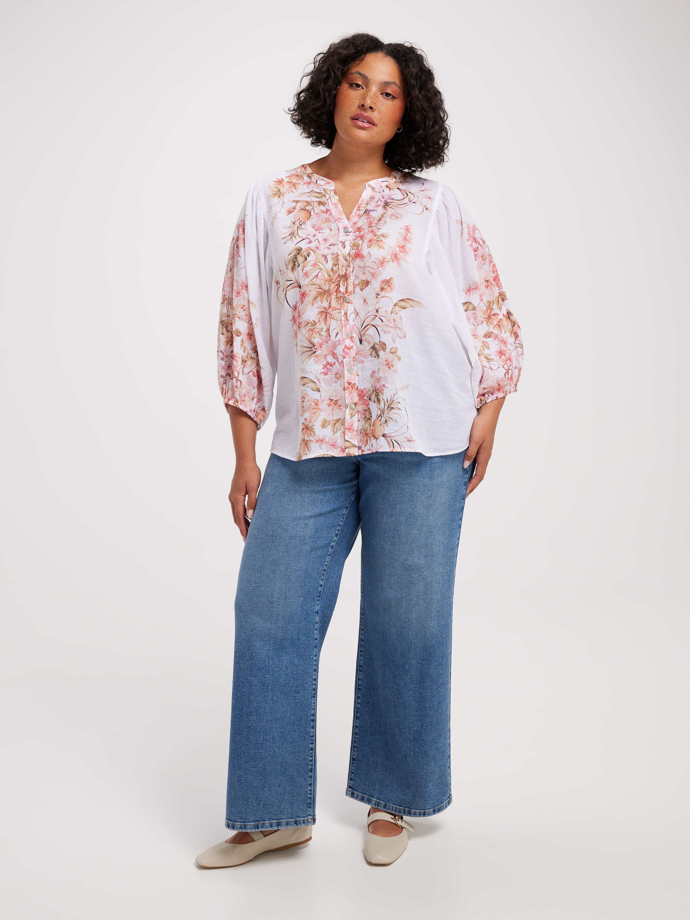 Curve Halley 3/4 Sleeve Blouse