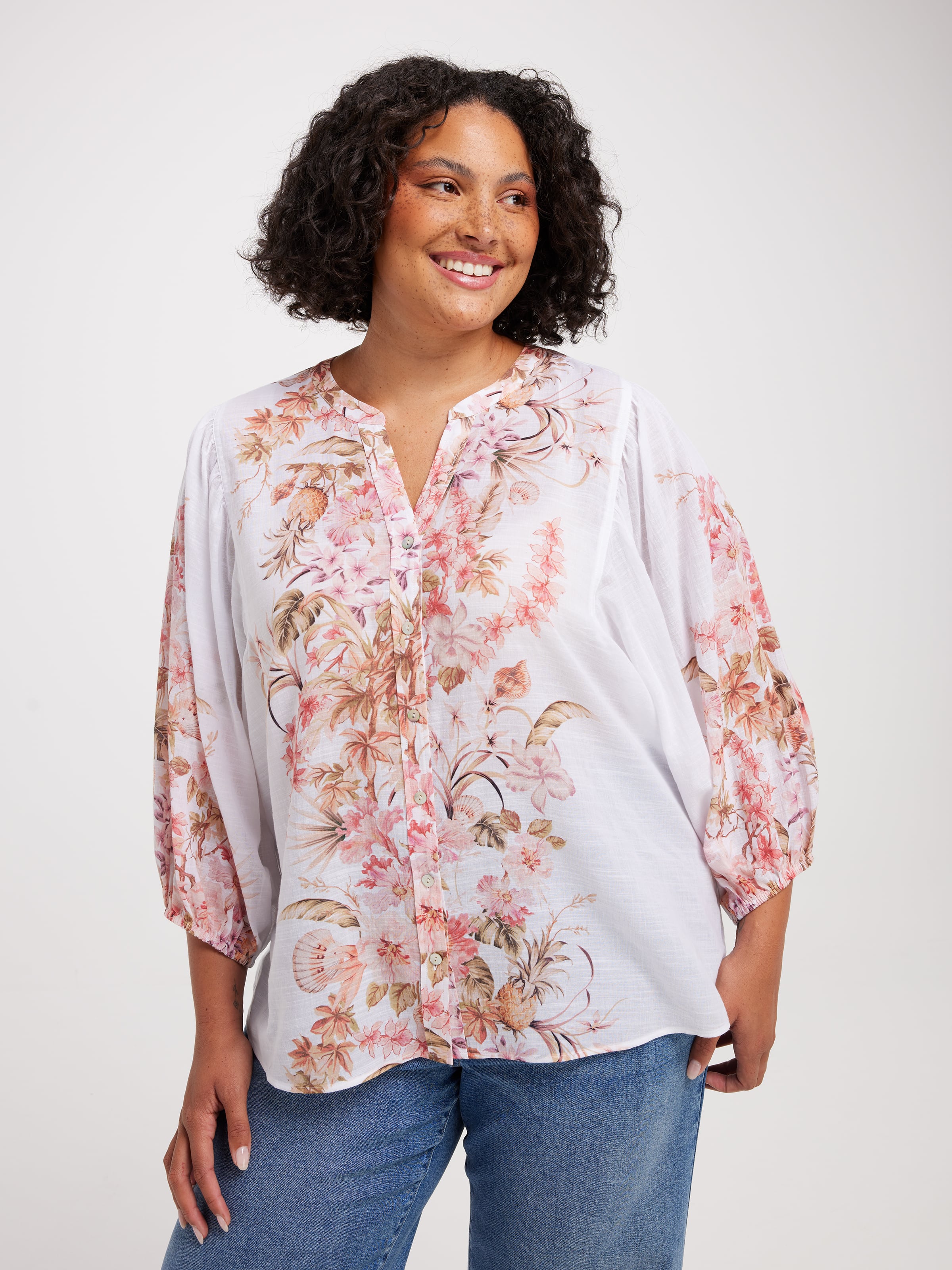 Curve Halley 3/4 Sleeve Blouse