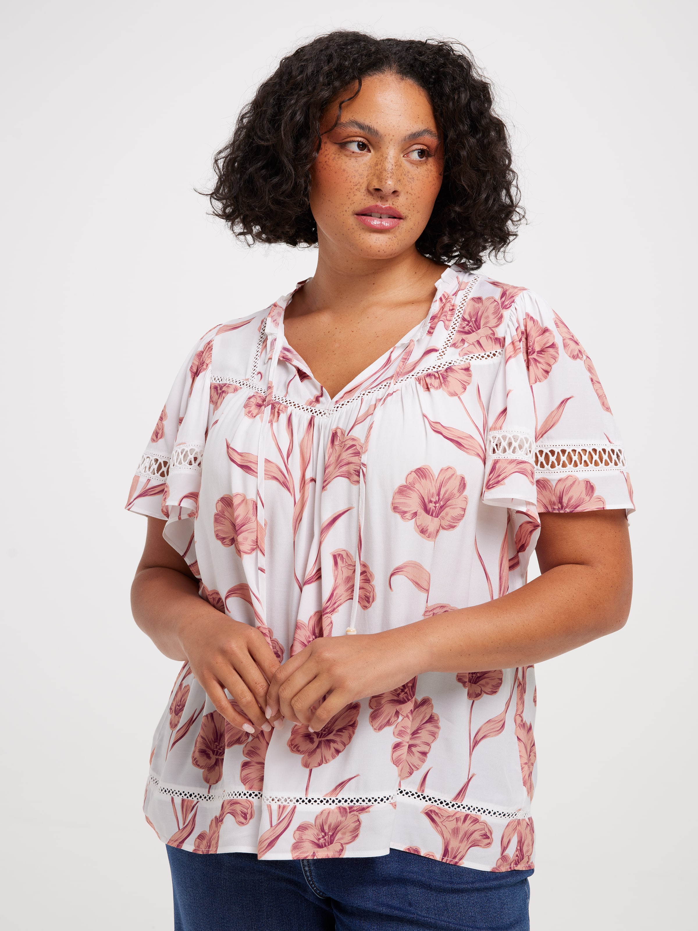 Curve Medina Lace Insert Top