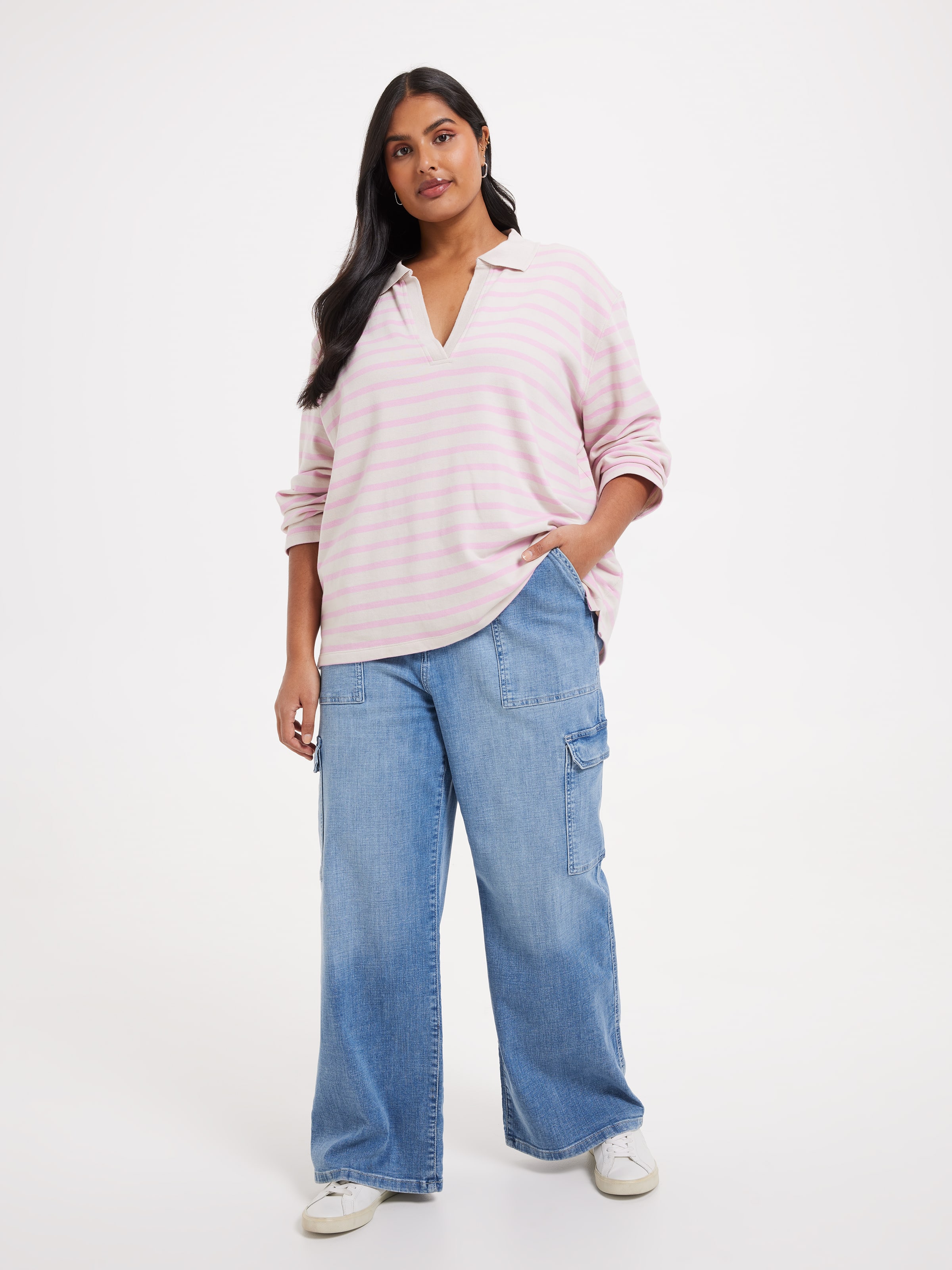 Curve Jessi Rugby Stripe Top