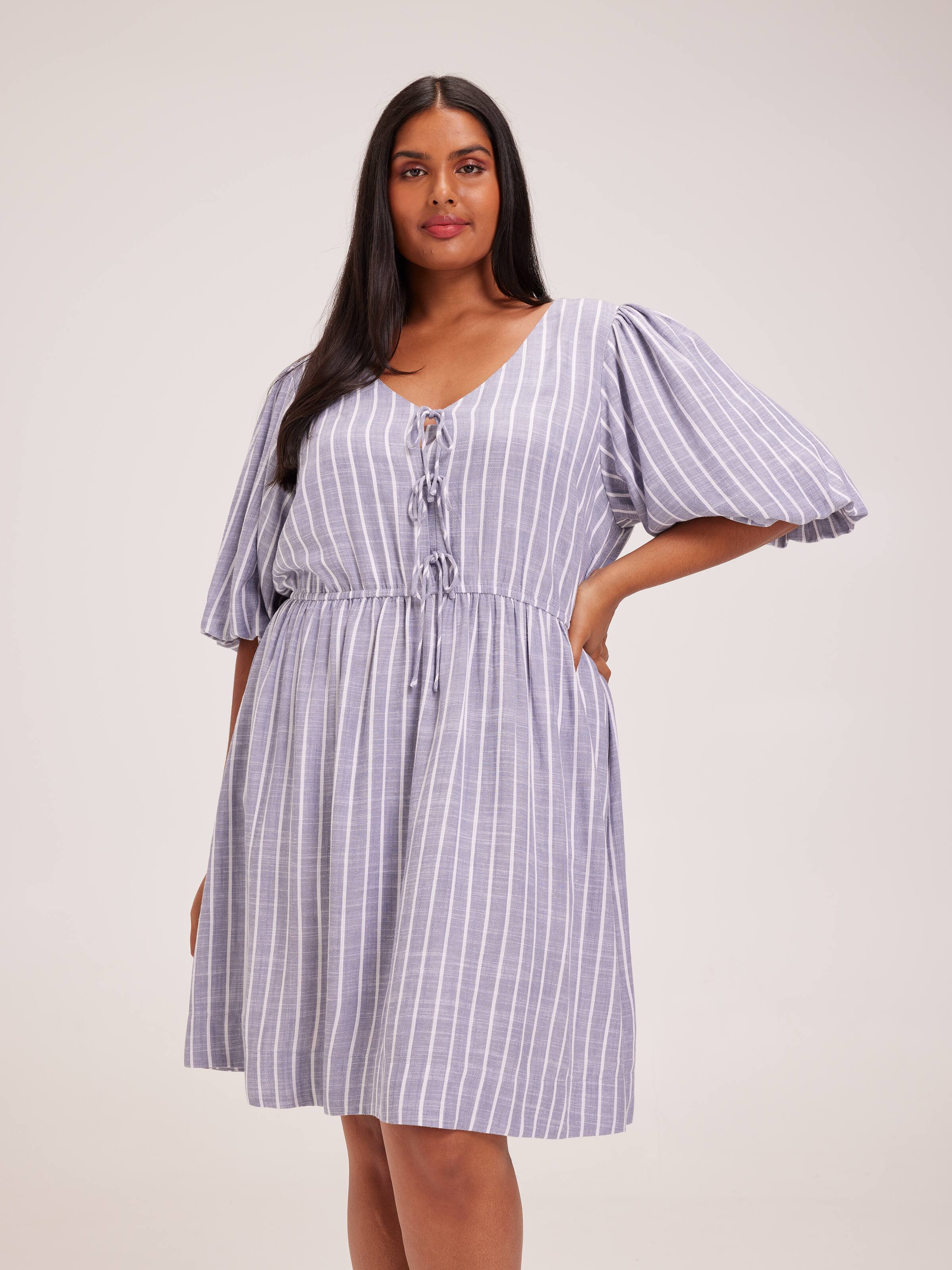 Curve Elena Tie Front Dress