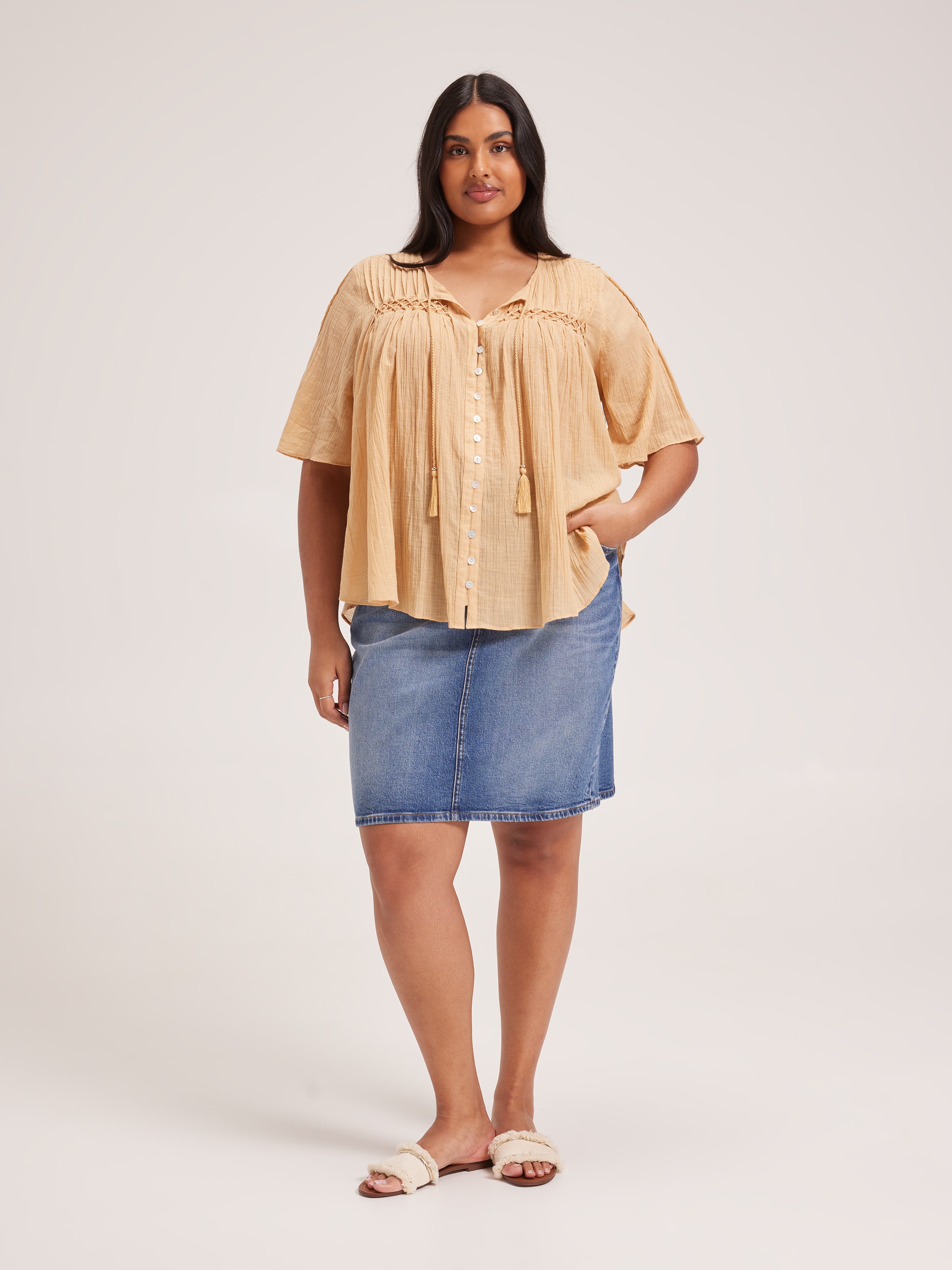 Curve Jocelyn Pintuck Blouse