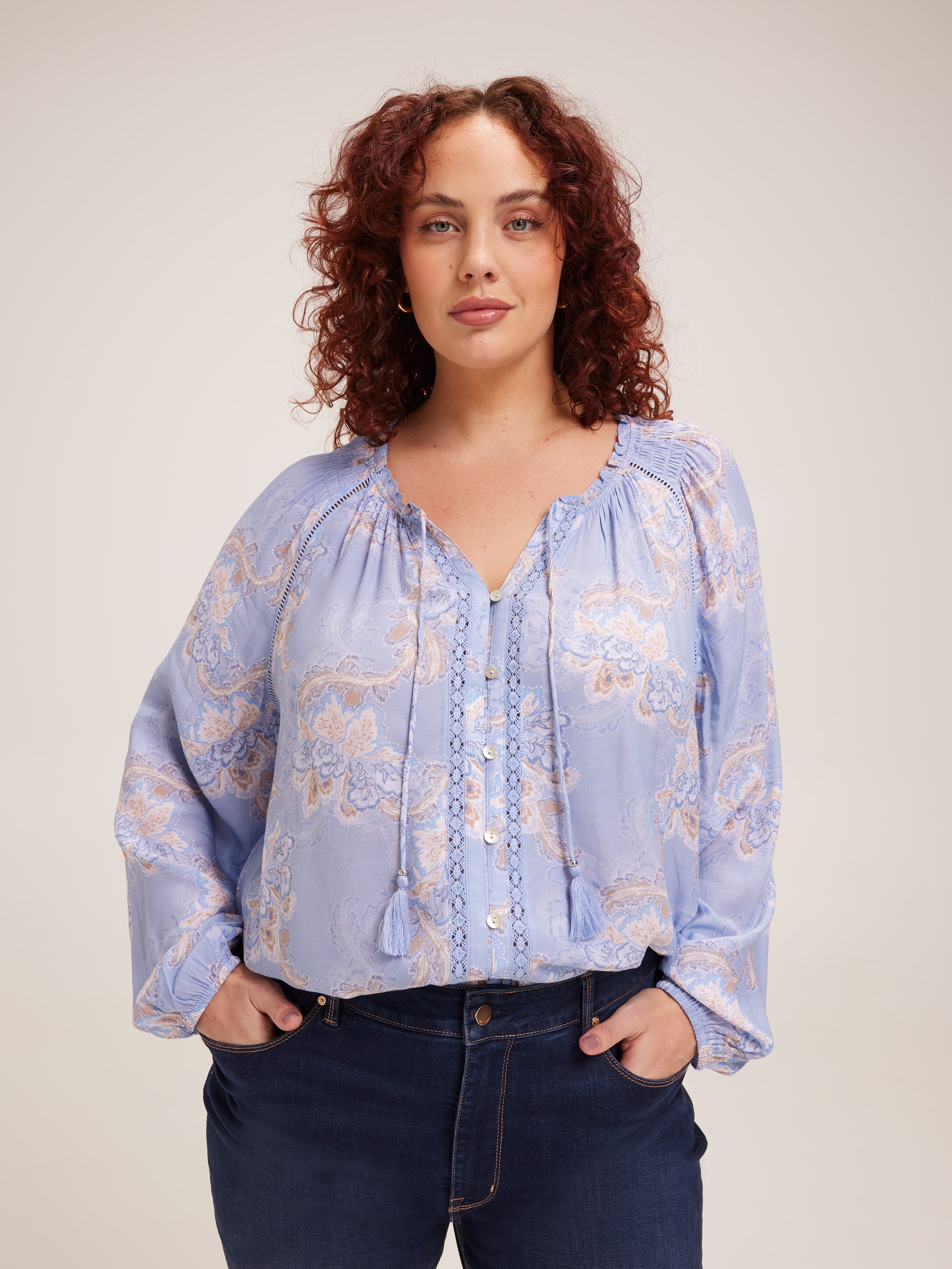 Curve Dolly Lace Insert Blouse