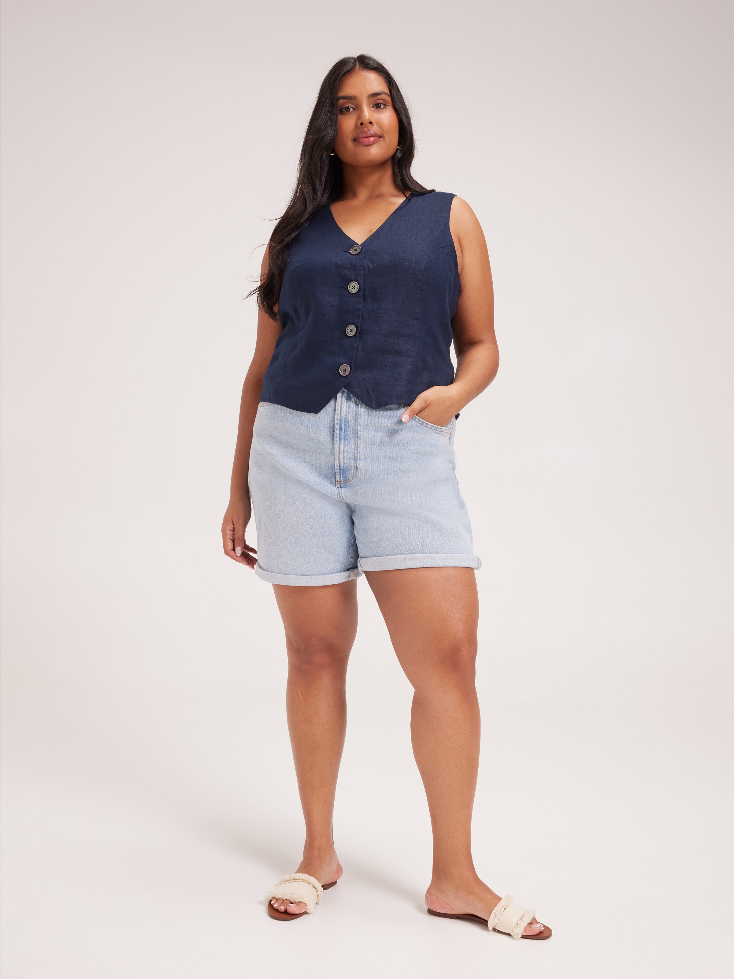Curve Sadie Linen Vest
