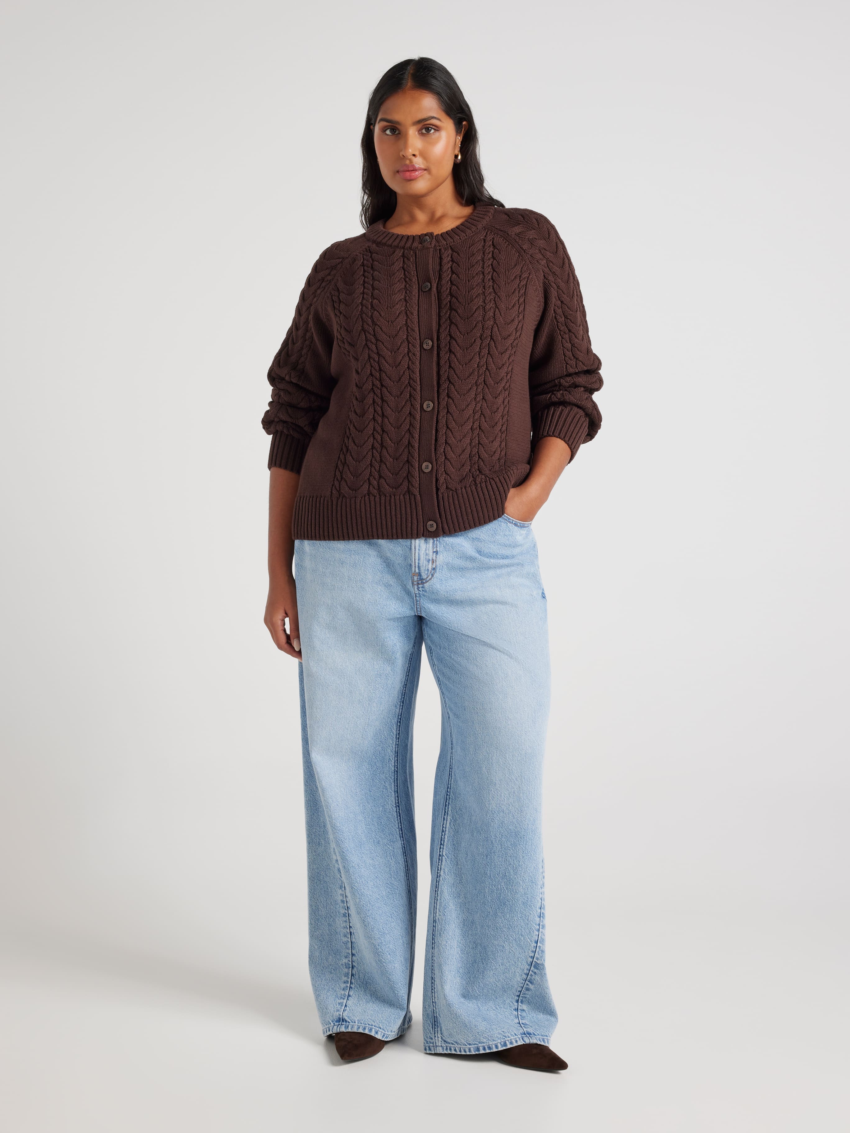 Curve Daisy Chunky Knit Cardi