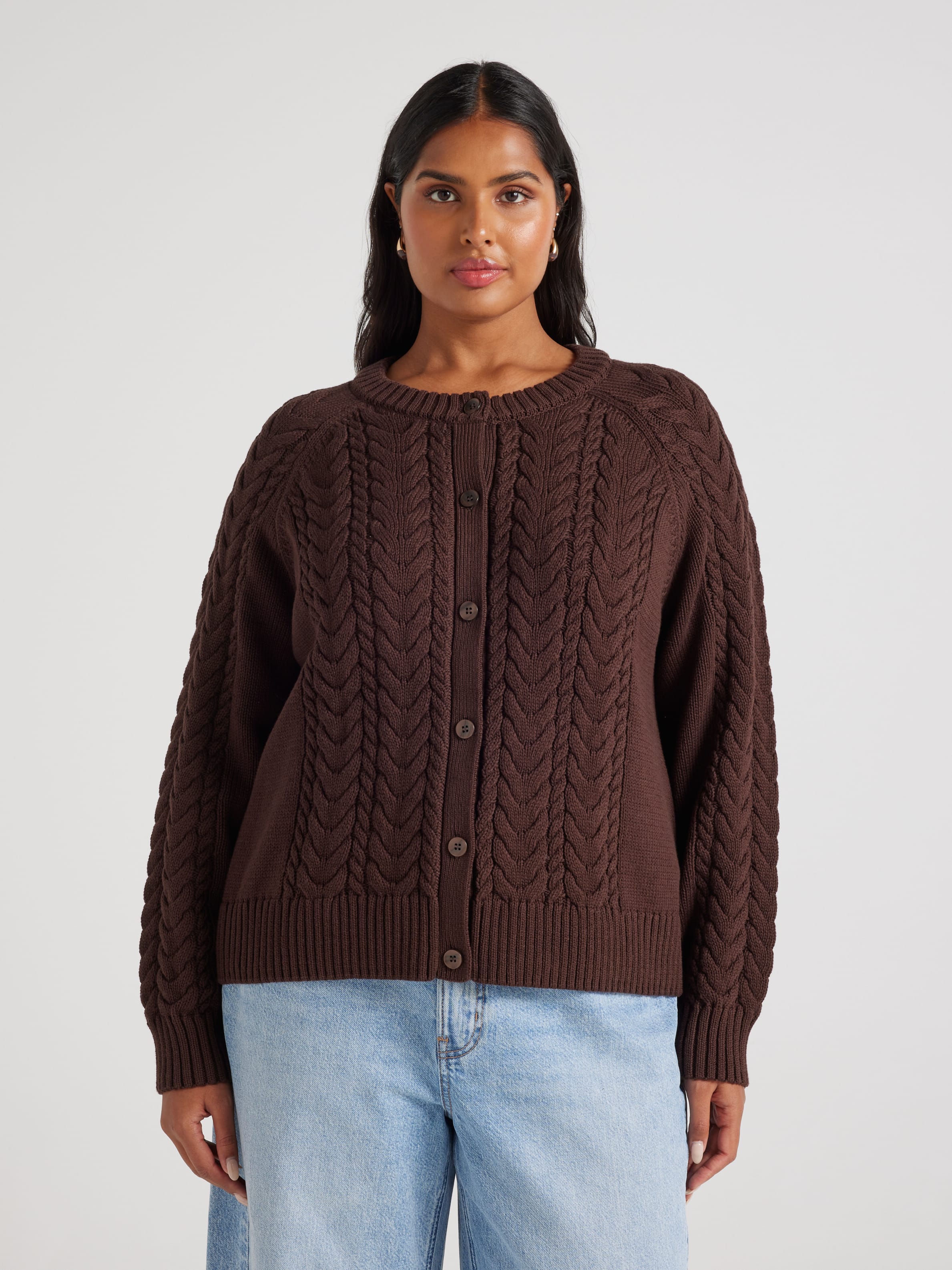 Curve Daisy Chunky Knit Cardi