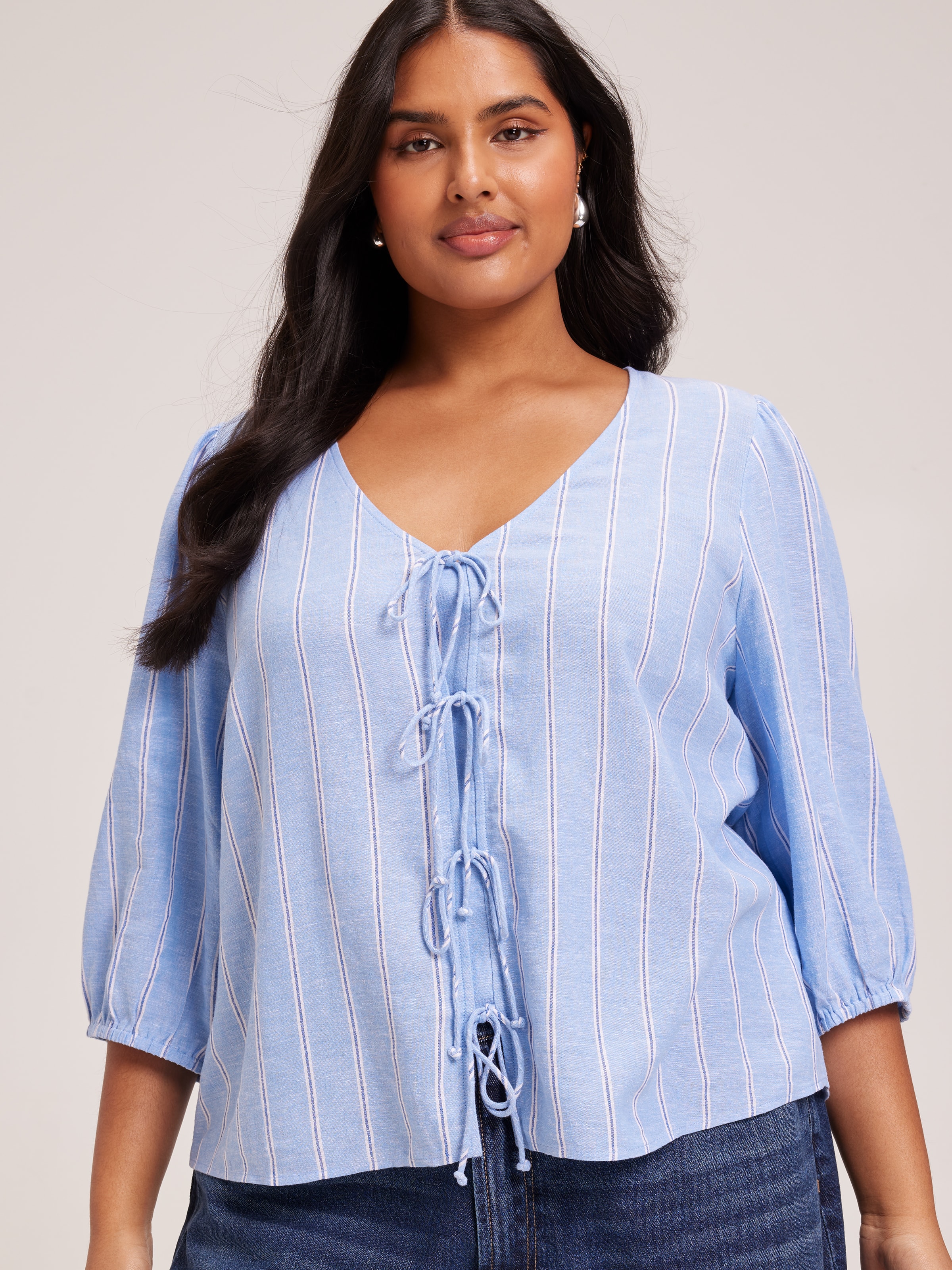 Image for Curve Tobi Tie Front Blouse from JustGroupNZ