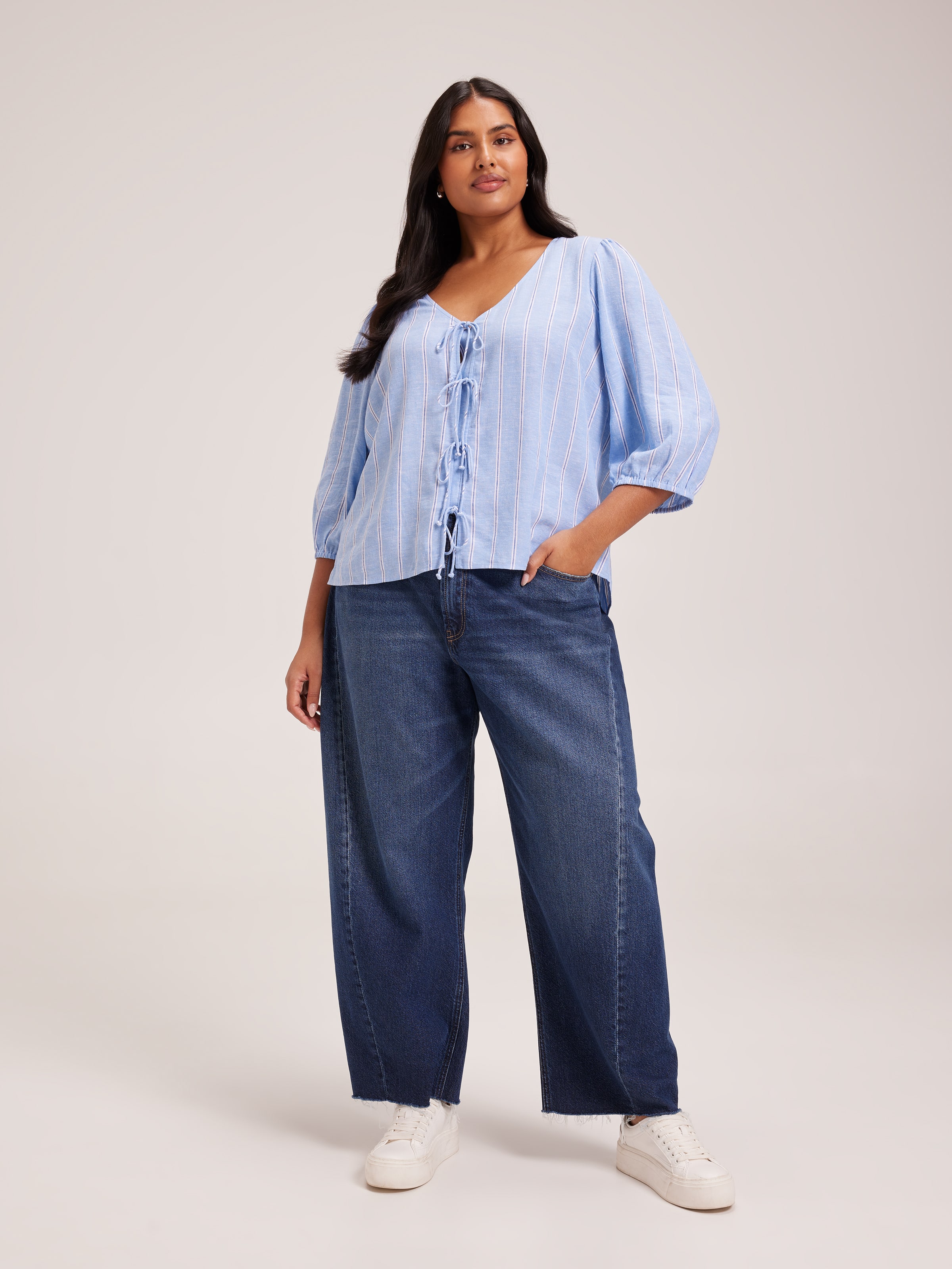 Image for Curve Tobi Tie Front Blouse from JustGroupNZ
