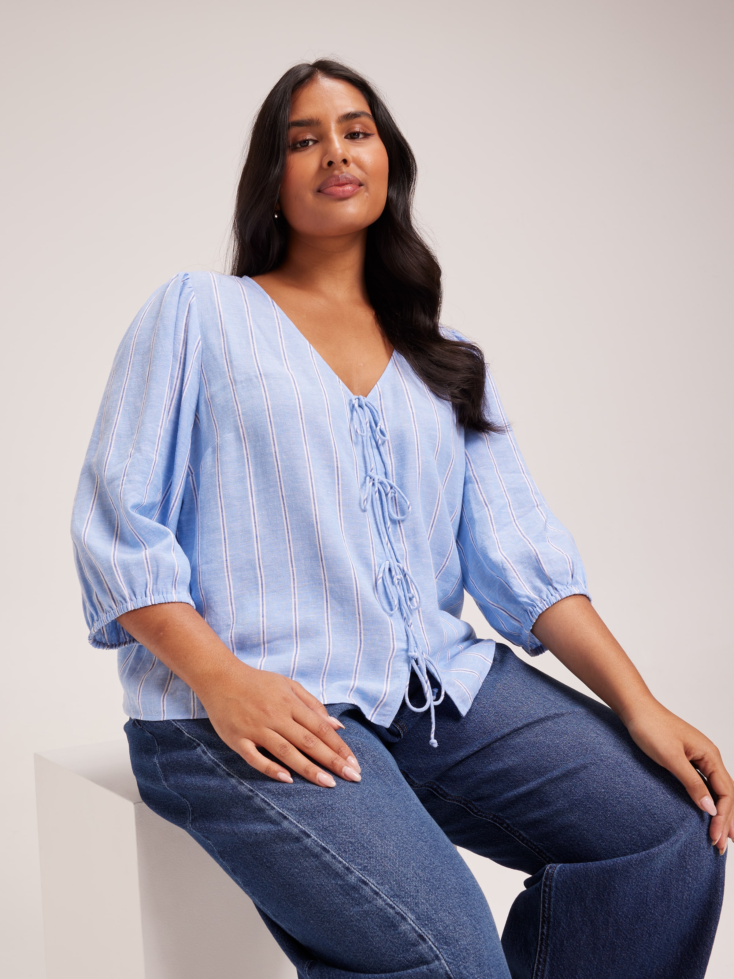 Image for Curve Tobi Tie Front Blouse from JustGroupNZ