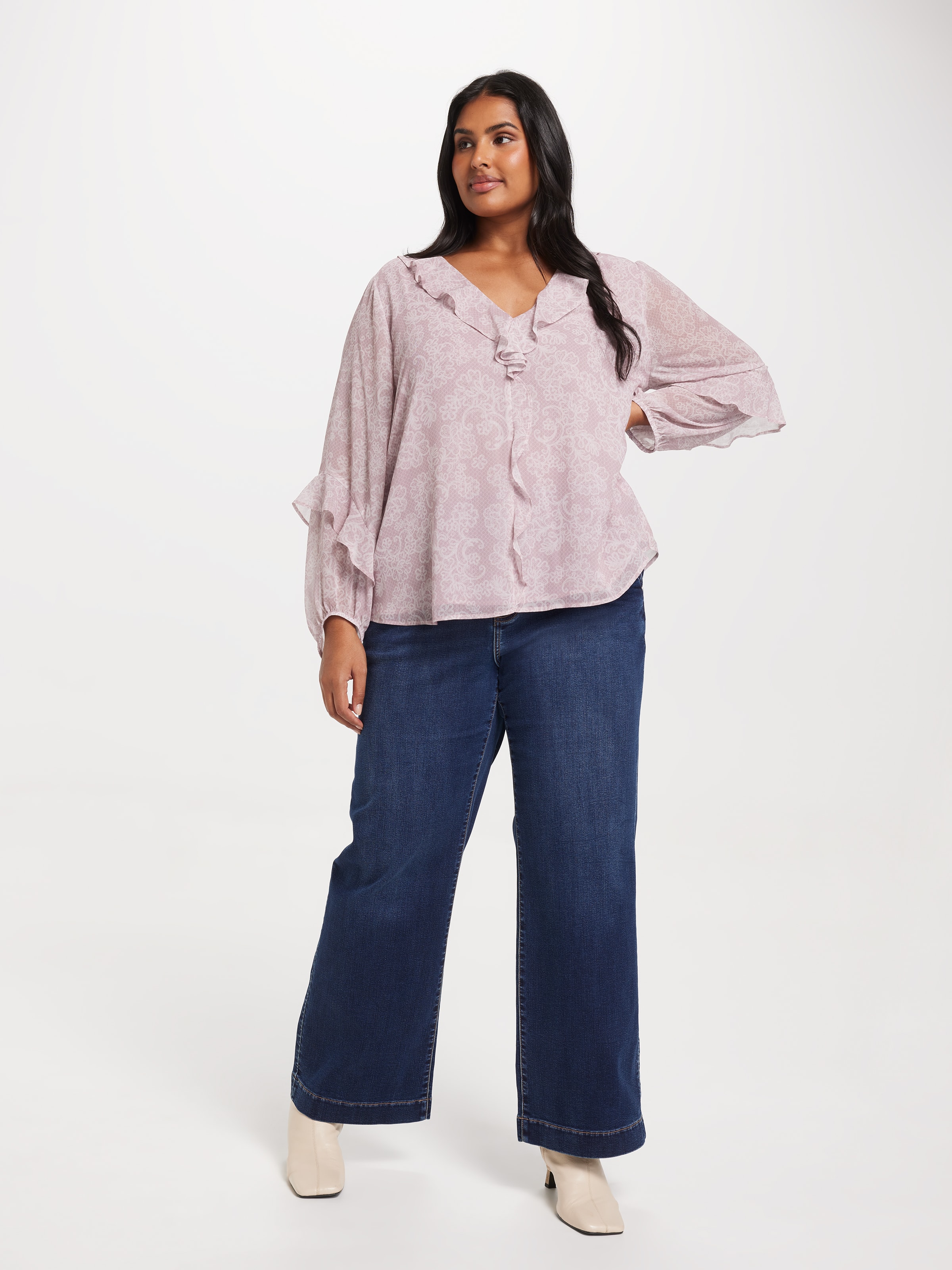 Curve Daphne Frill Neck Blouse