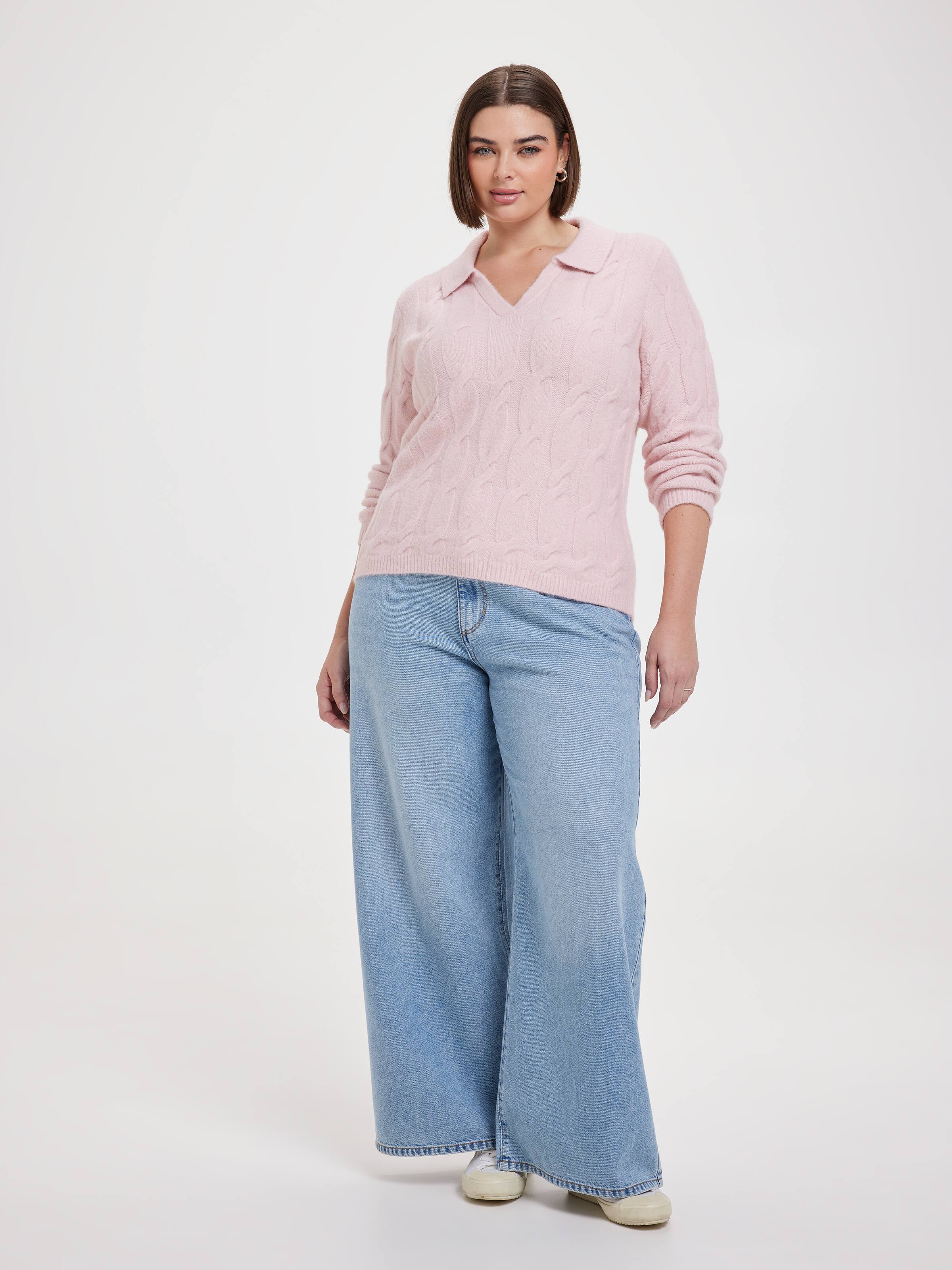 Curve Liv Cable Collared Pullover