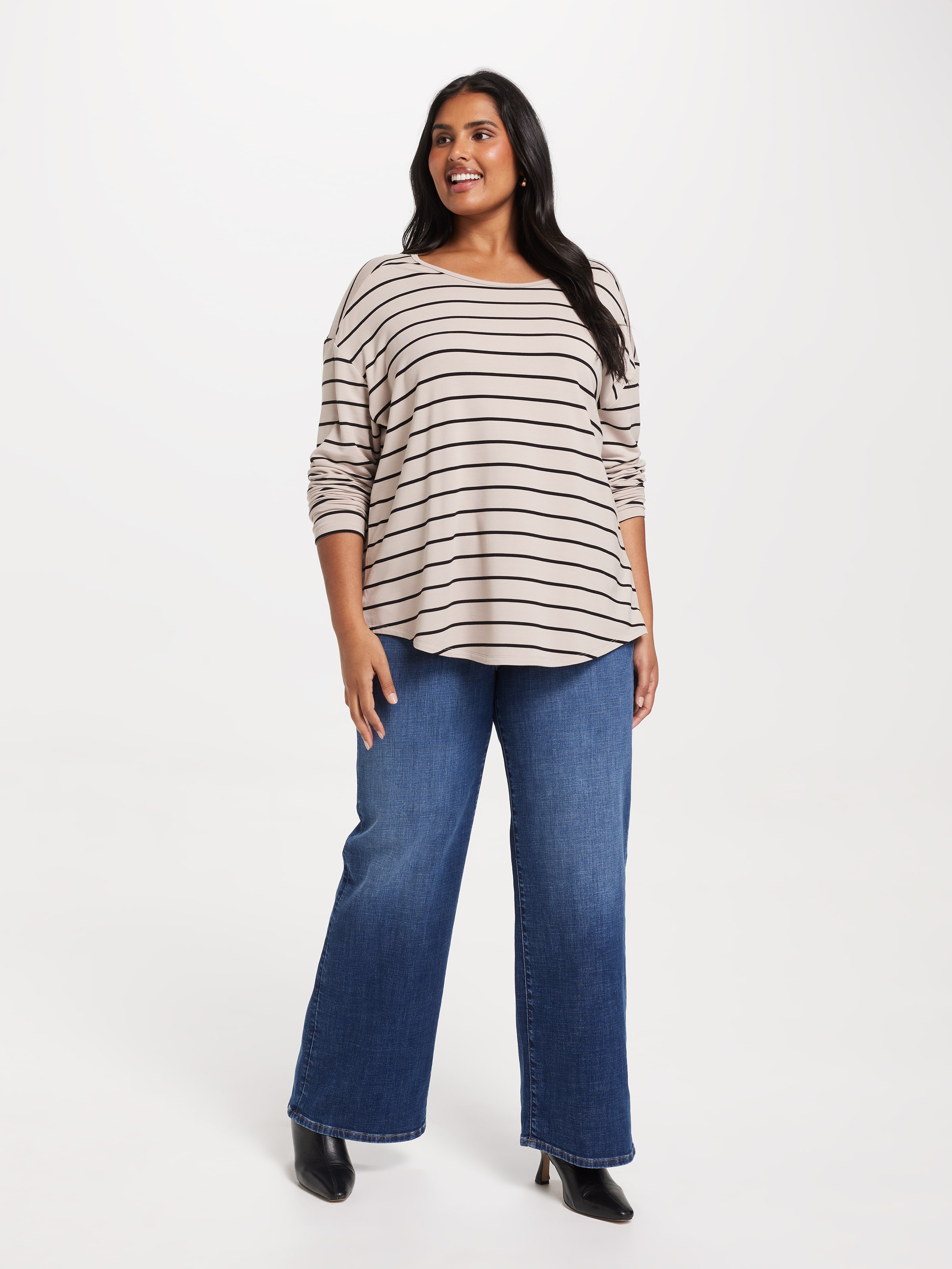 Curve Luxe Long Sleeve Modal Crew Top