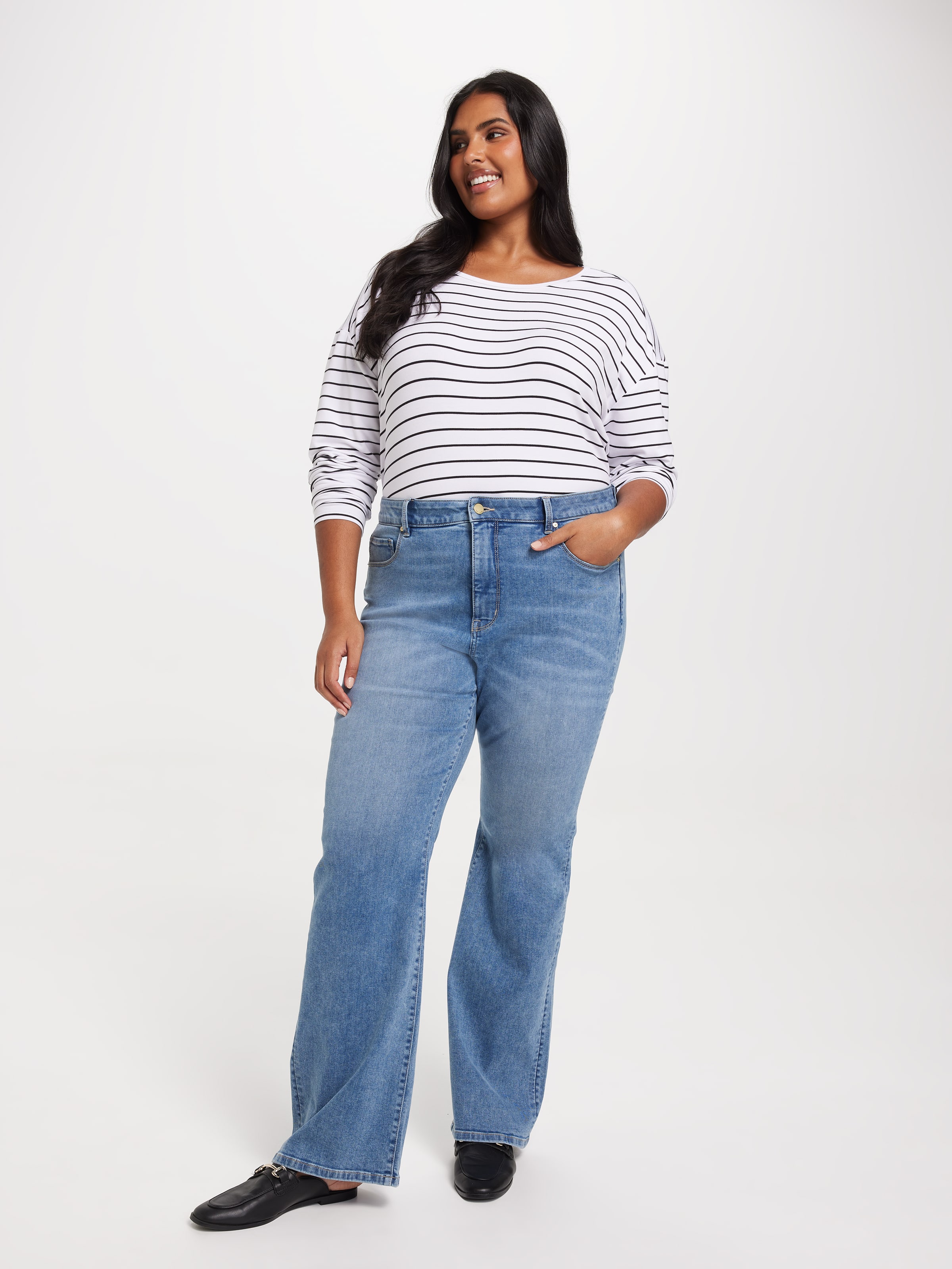 Curve Luxe Long Sleeve Modal Crew Top