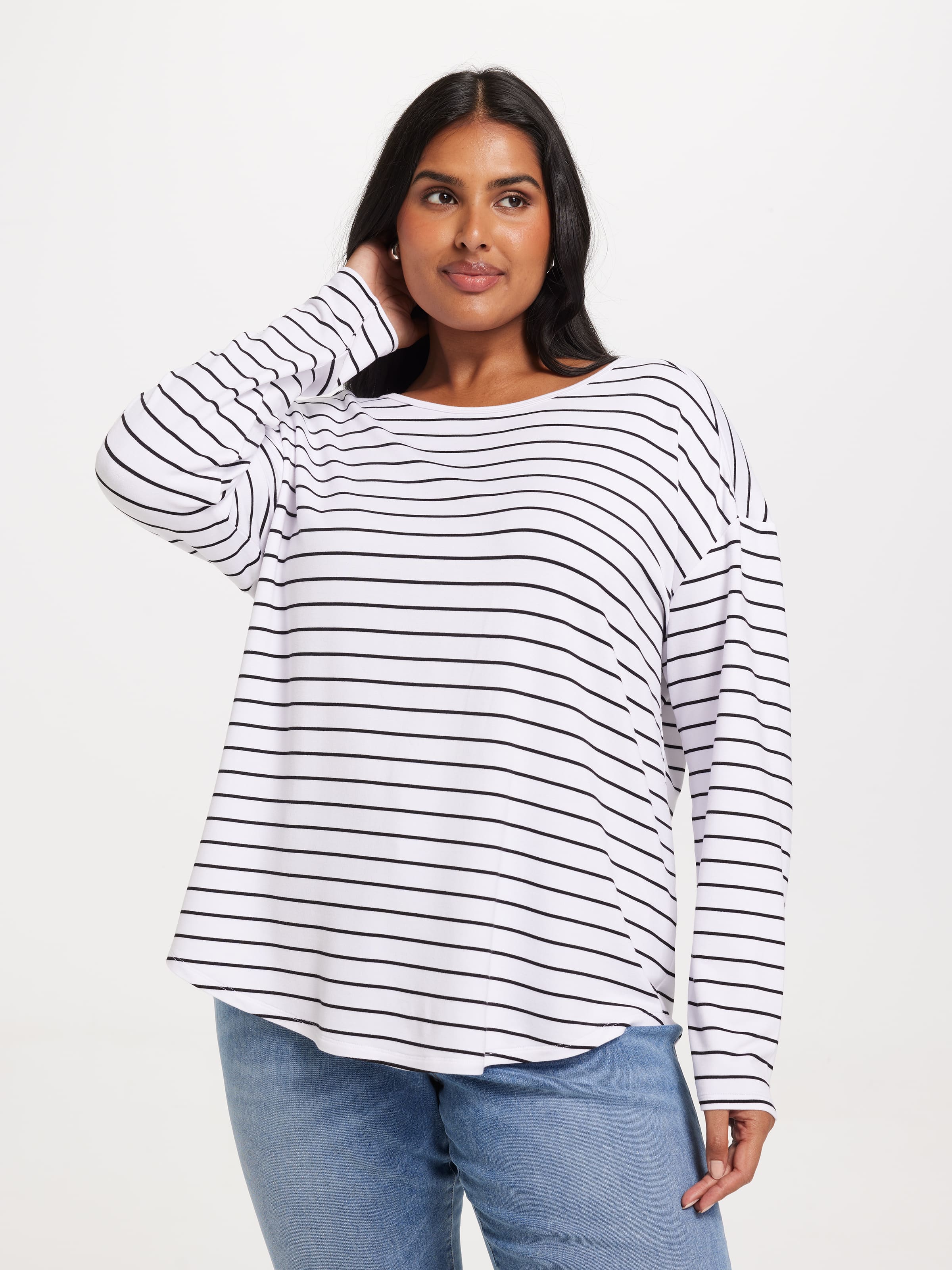 Curve Luxe Long Sleeve Modal Crew Top