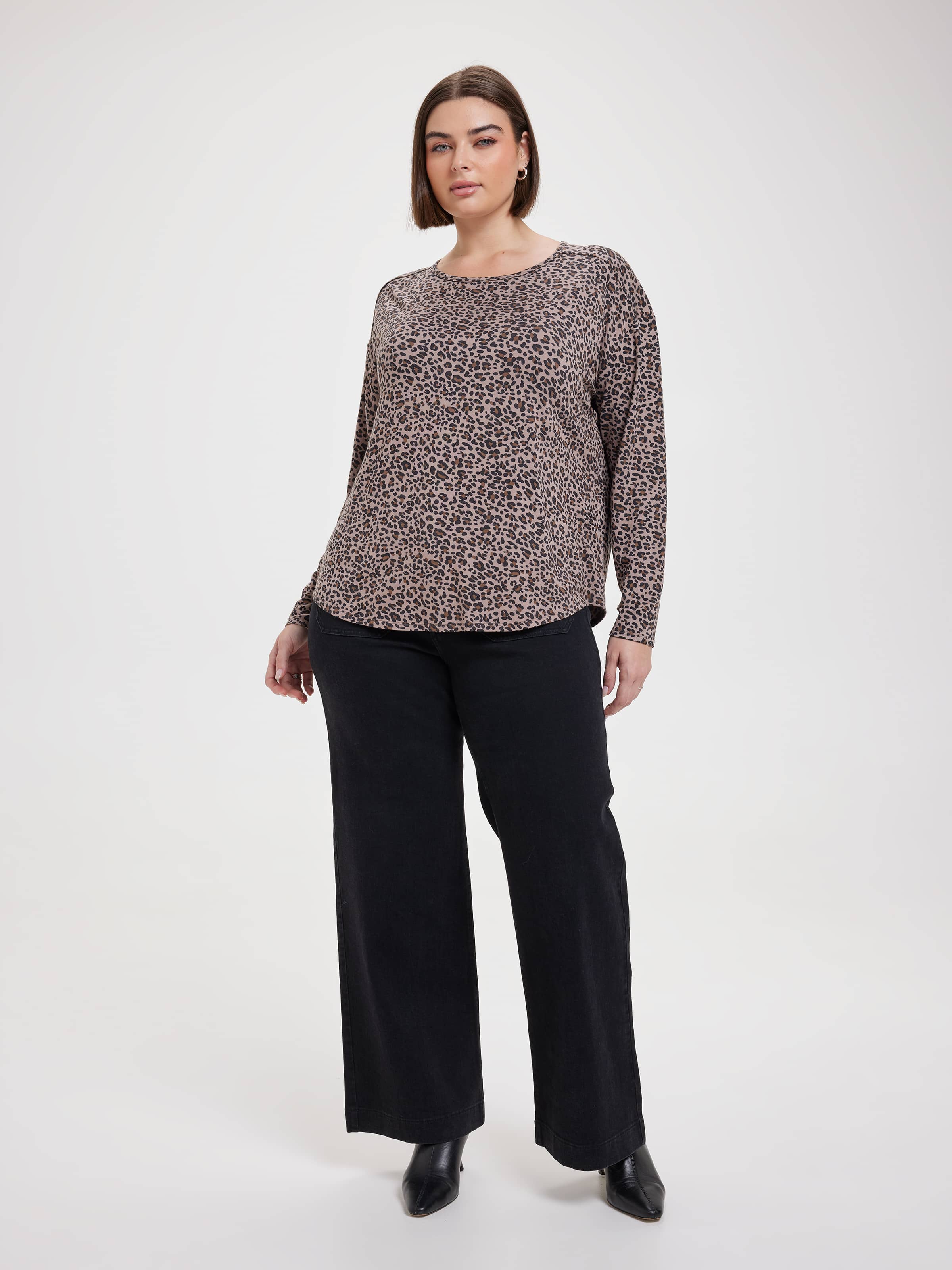 Curve Luxe Long Sleeve Modal Crew Top