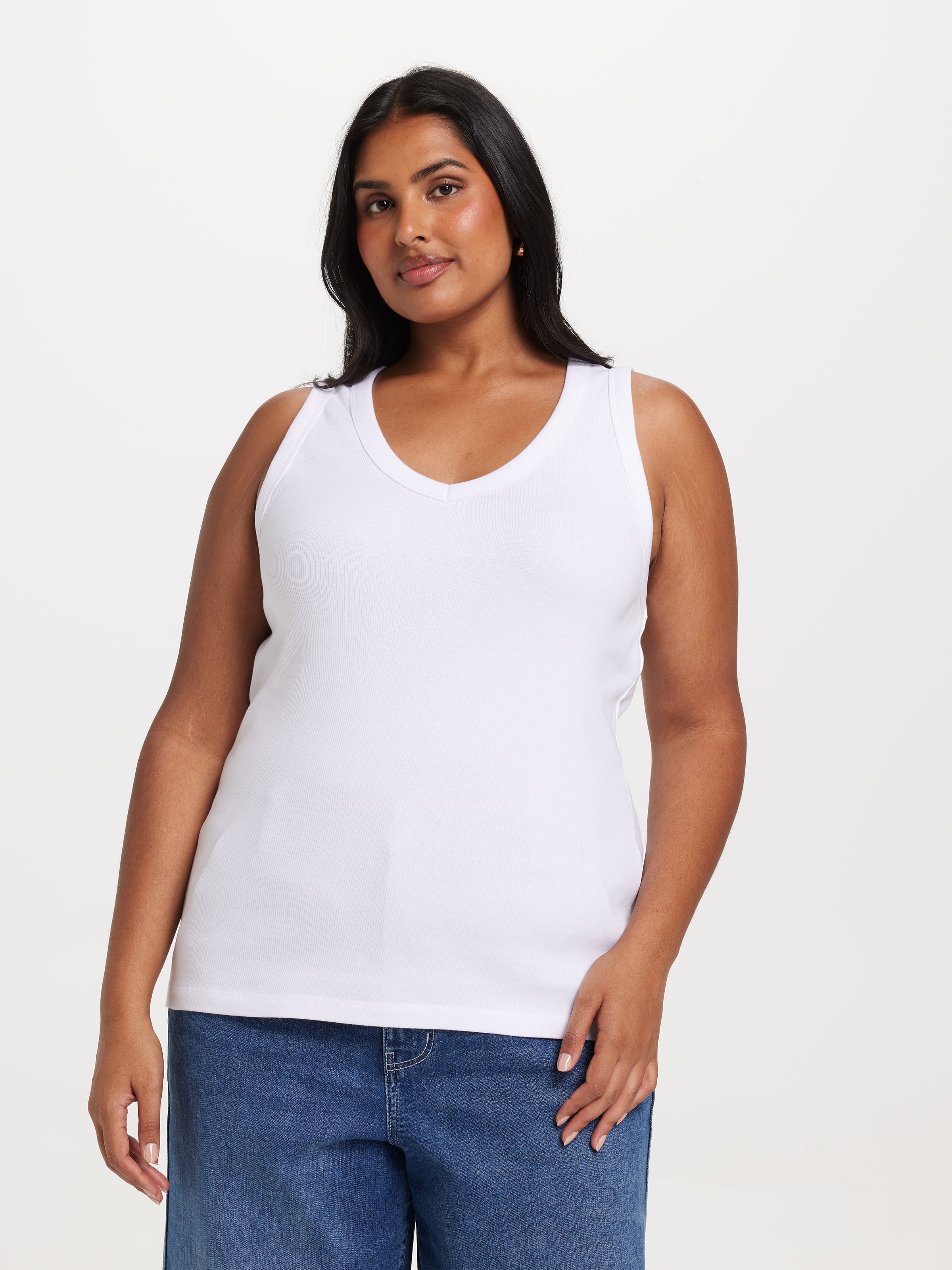 Curve Kaia V Neck Rib Tank