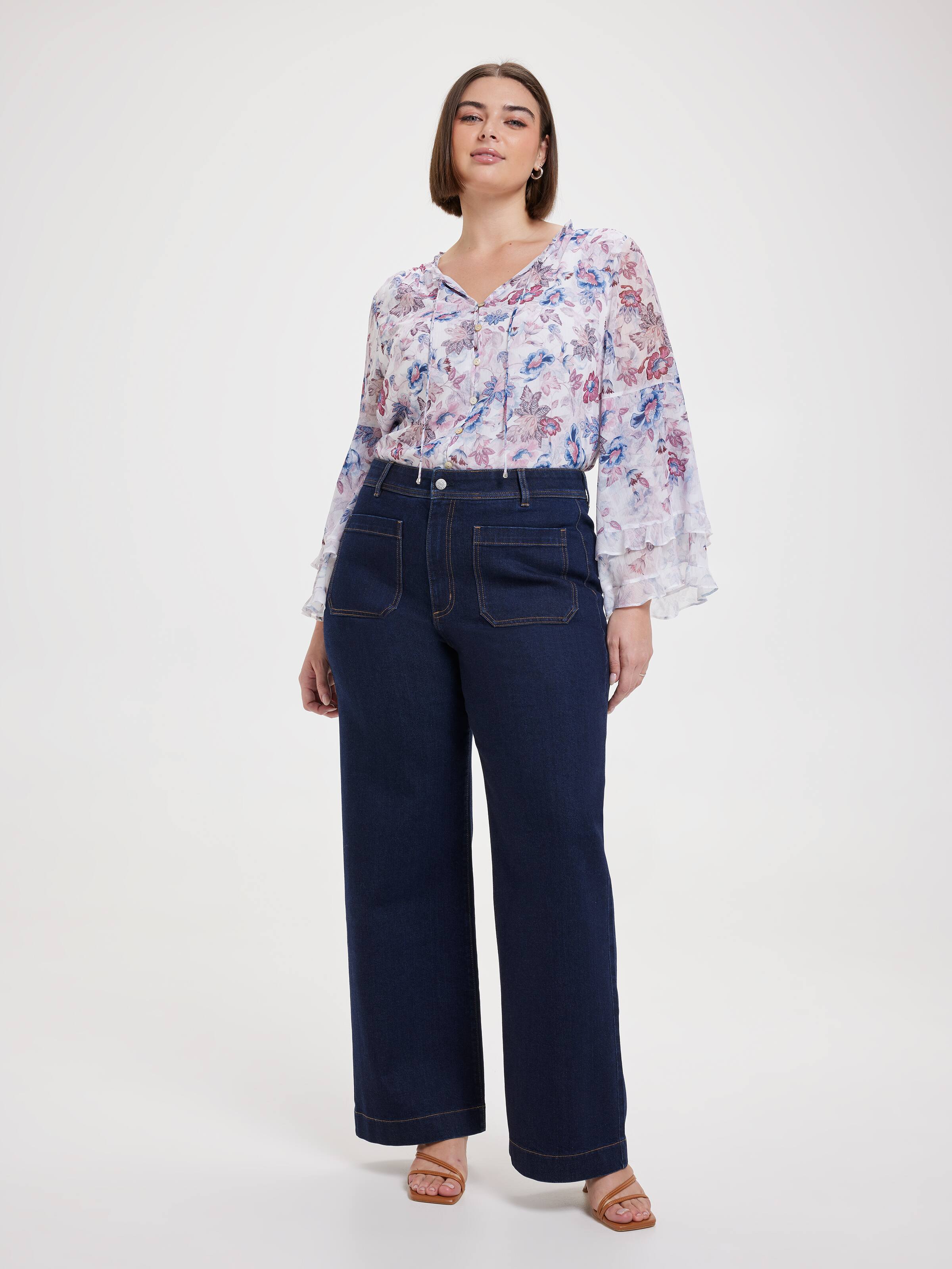 Curve Stevie Ruffle Sleeve Blouse
