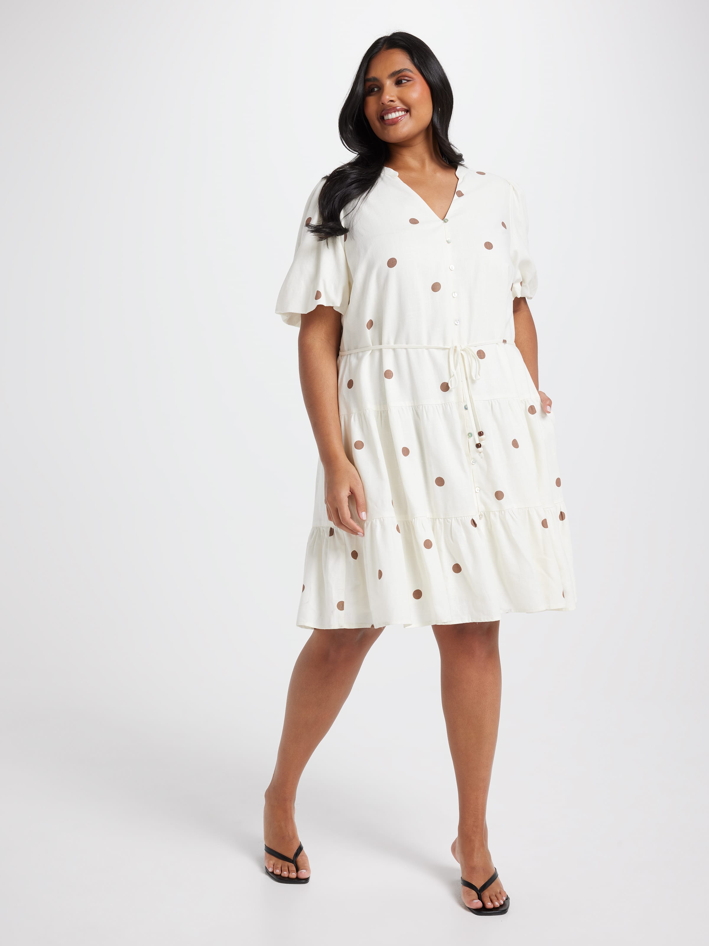 Curve Freya Puff Sleeve Shirt Dress