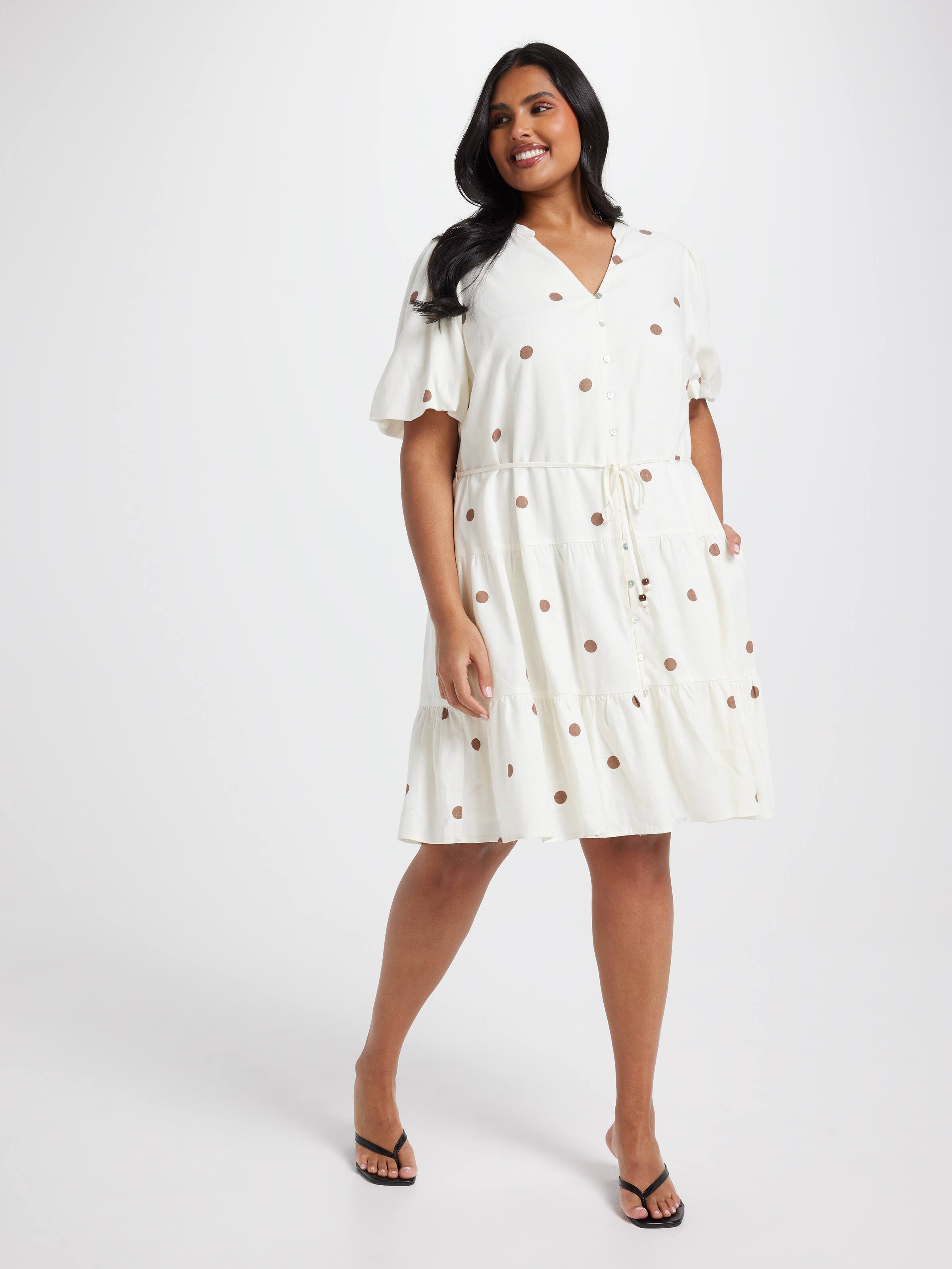 Curve Freya Puff Sleeve Shirt Dress