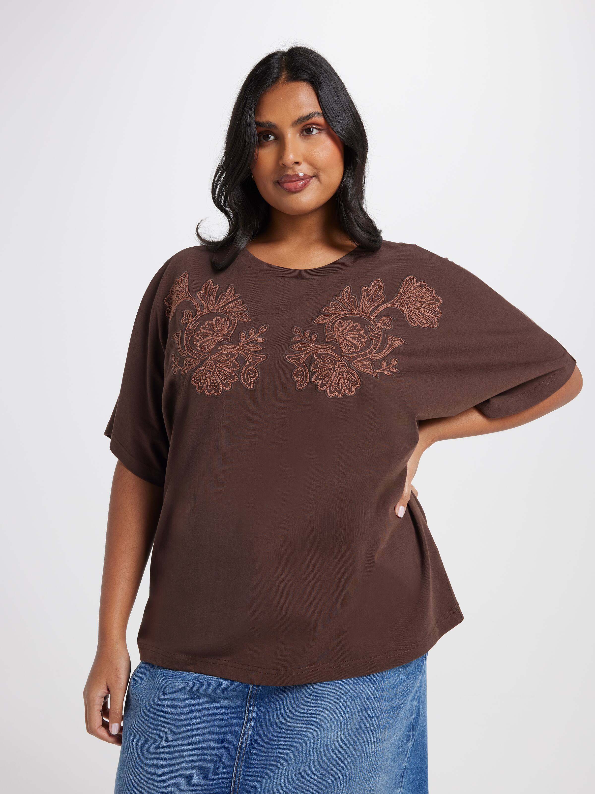 Curve Remi Cutwork Dolman Top