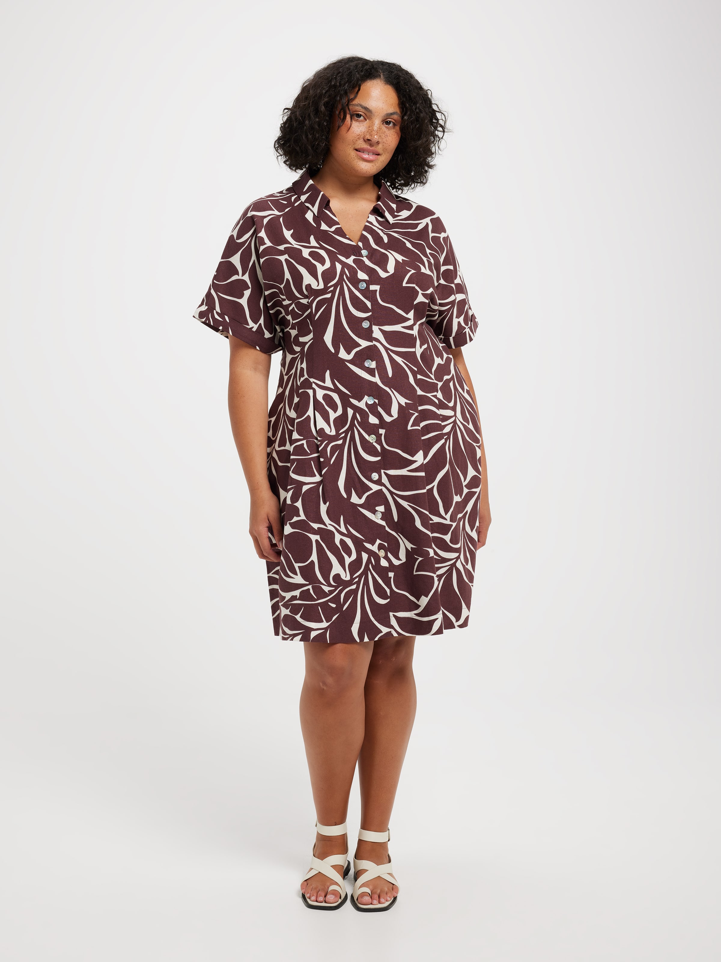 Curve Val Extended Sleeve Shirt Dress