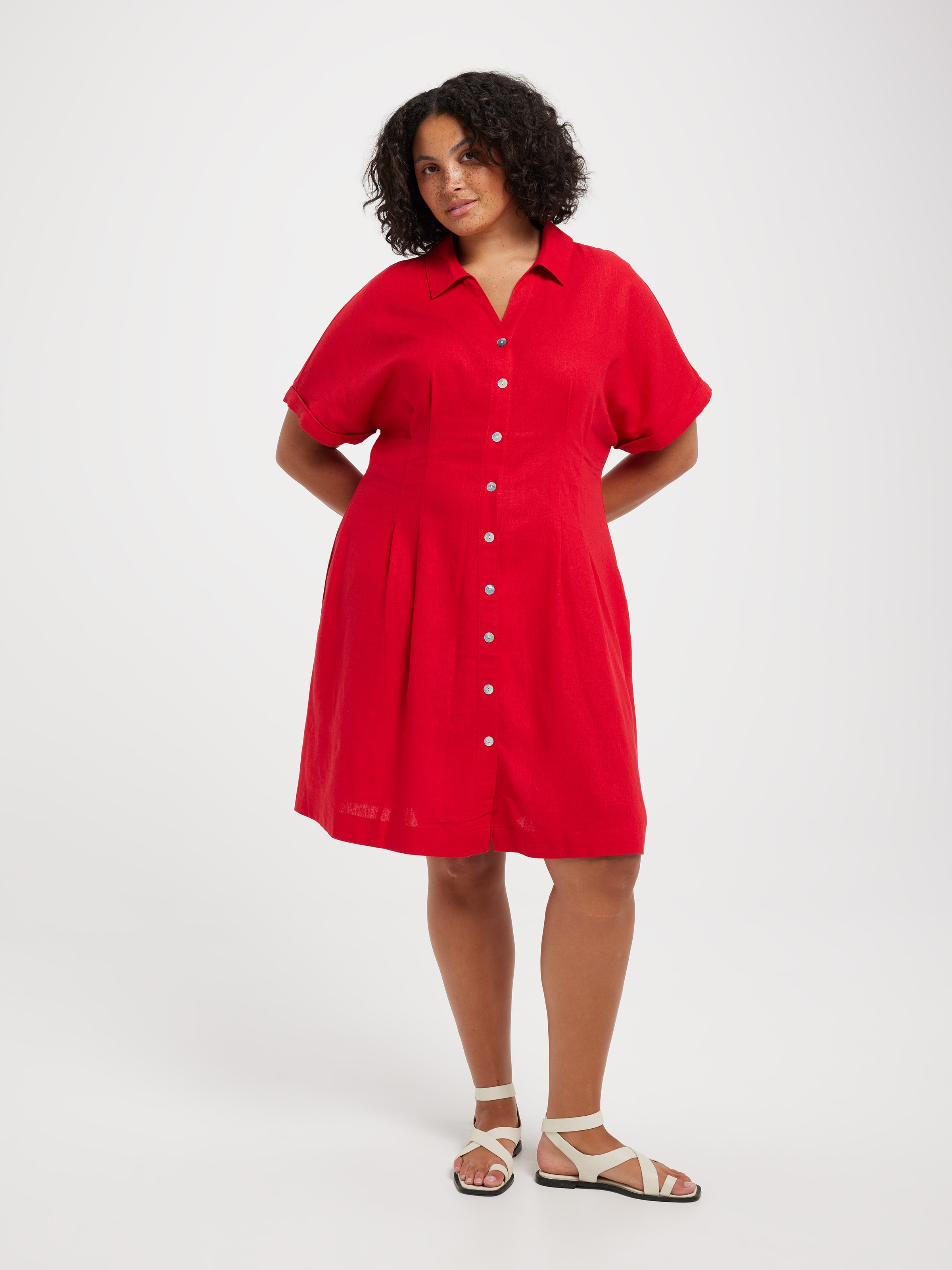 Curve Val Extended Sleeve Shirt Dress