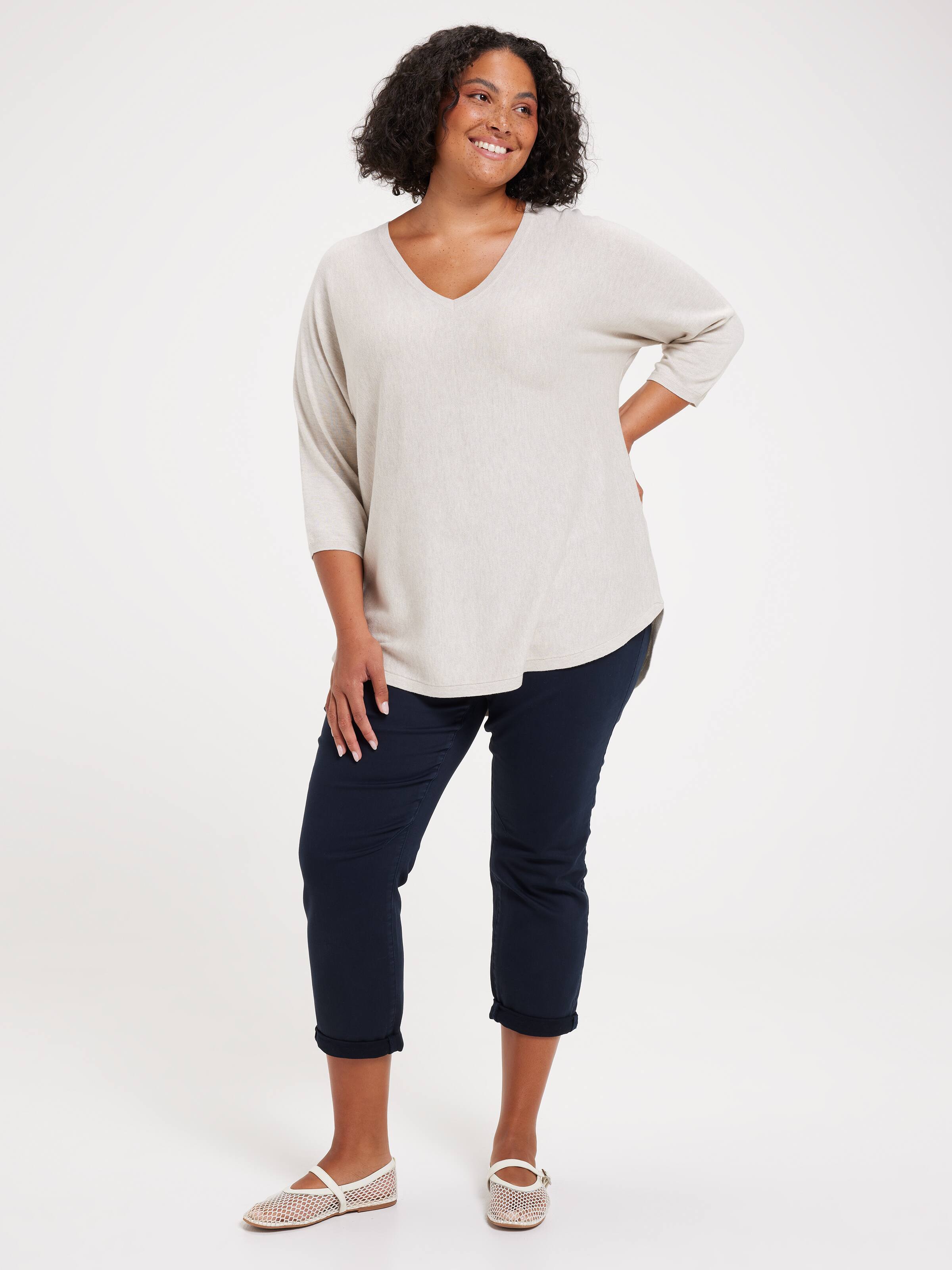 Curve Jacquline 3/4 Sleeve Pullover