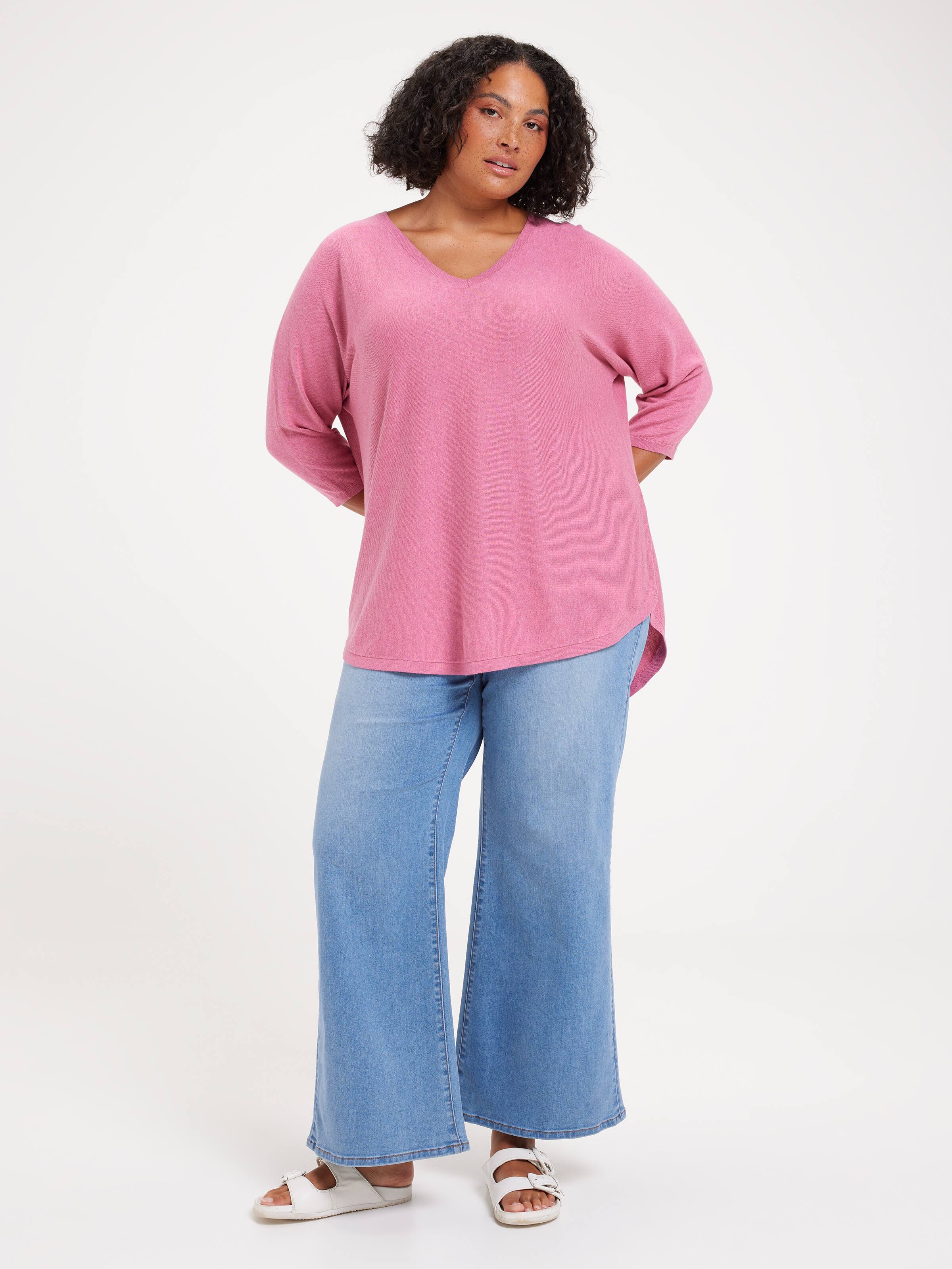 Curve Jacquline 3/4 Sleeve Pullover