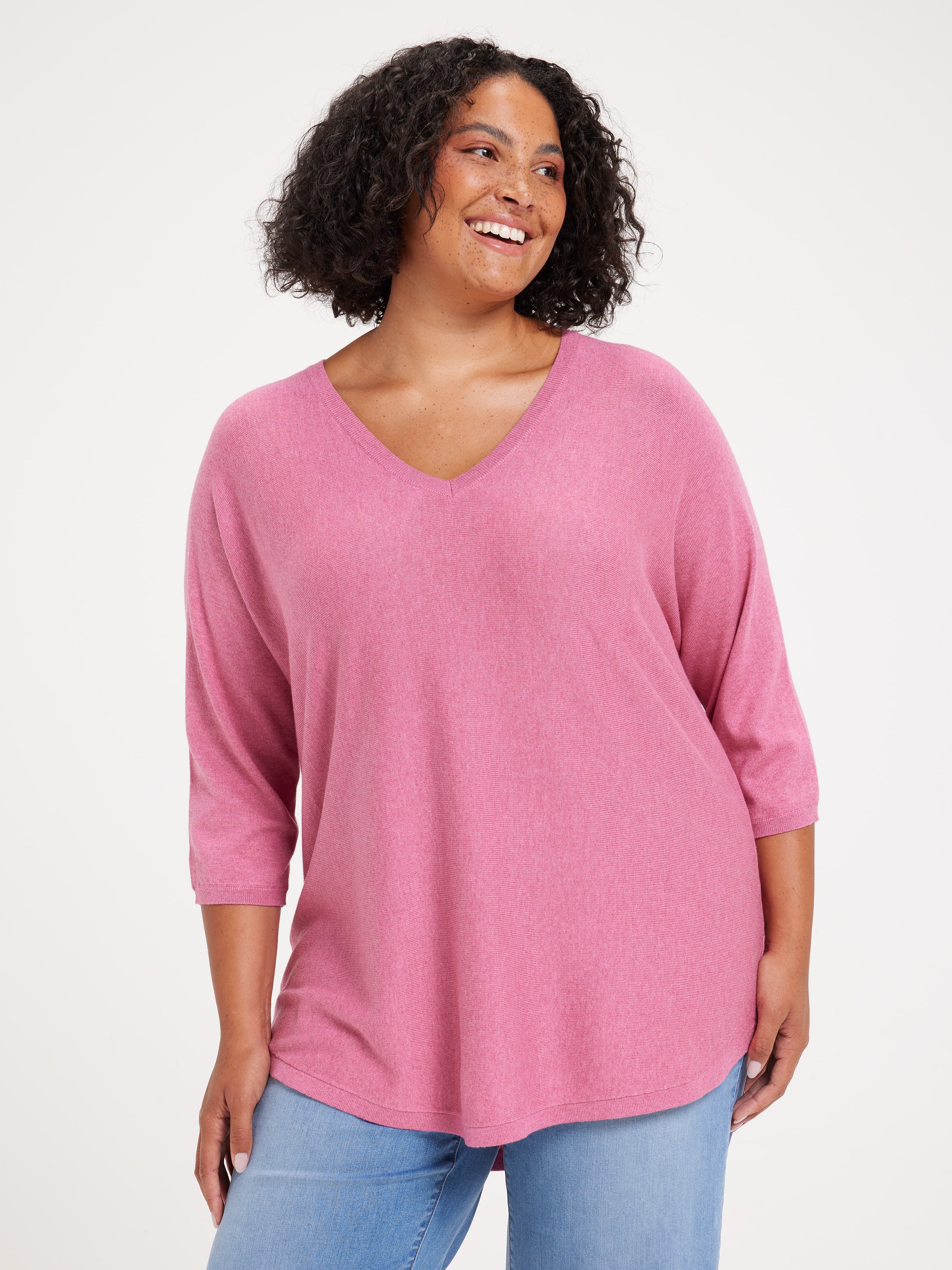 Curve Jacquline 3/4 Sleeve Pullover