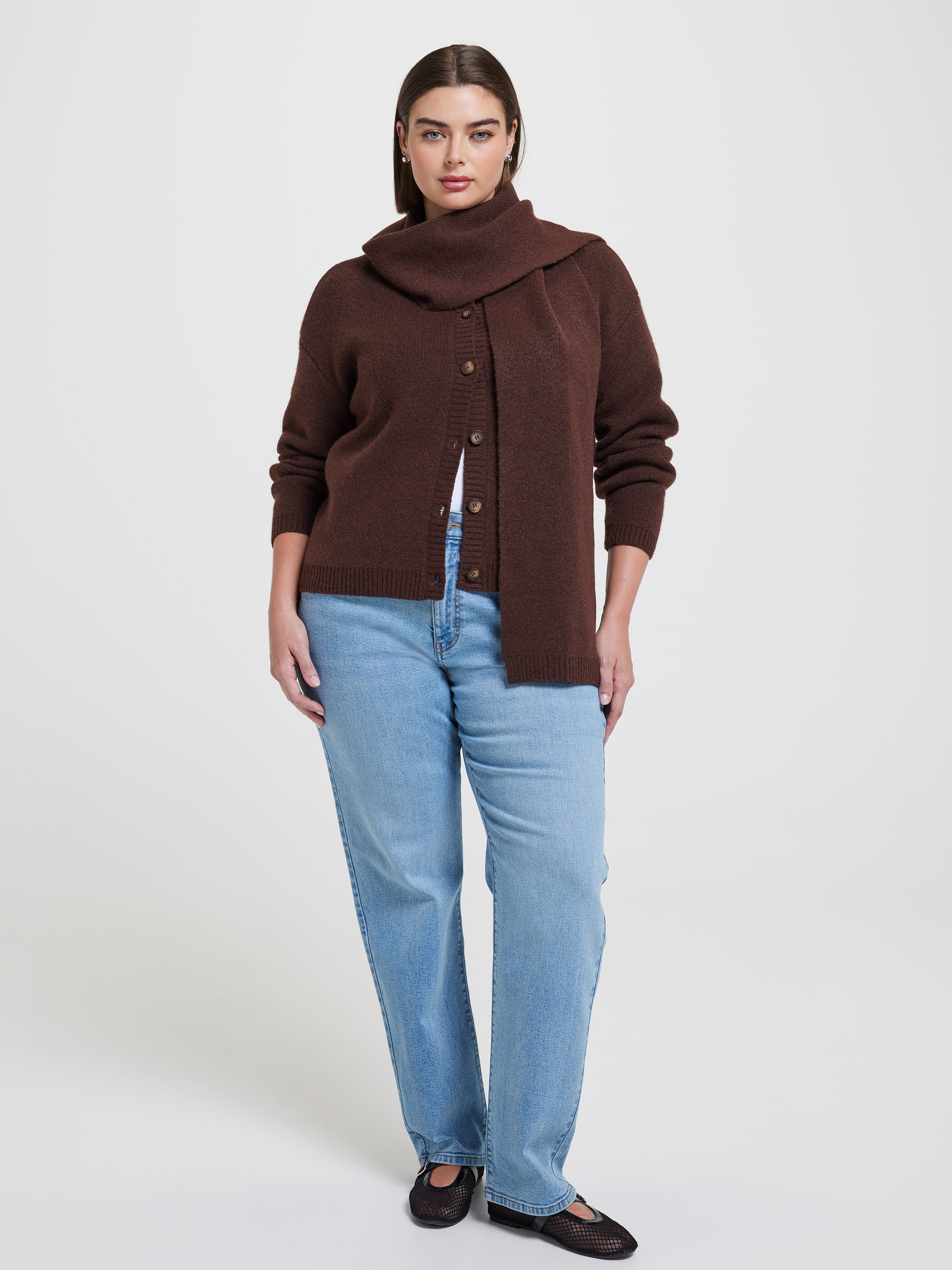 Curve Edina Attached Scarf Cardi