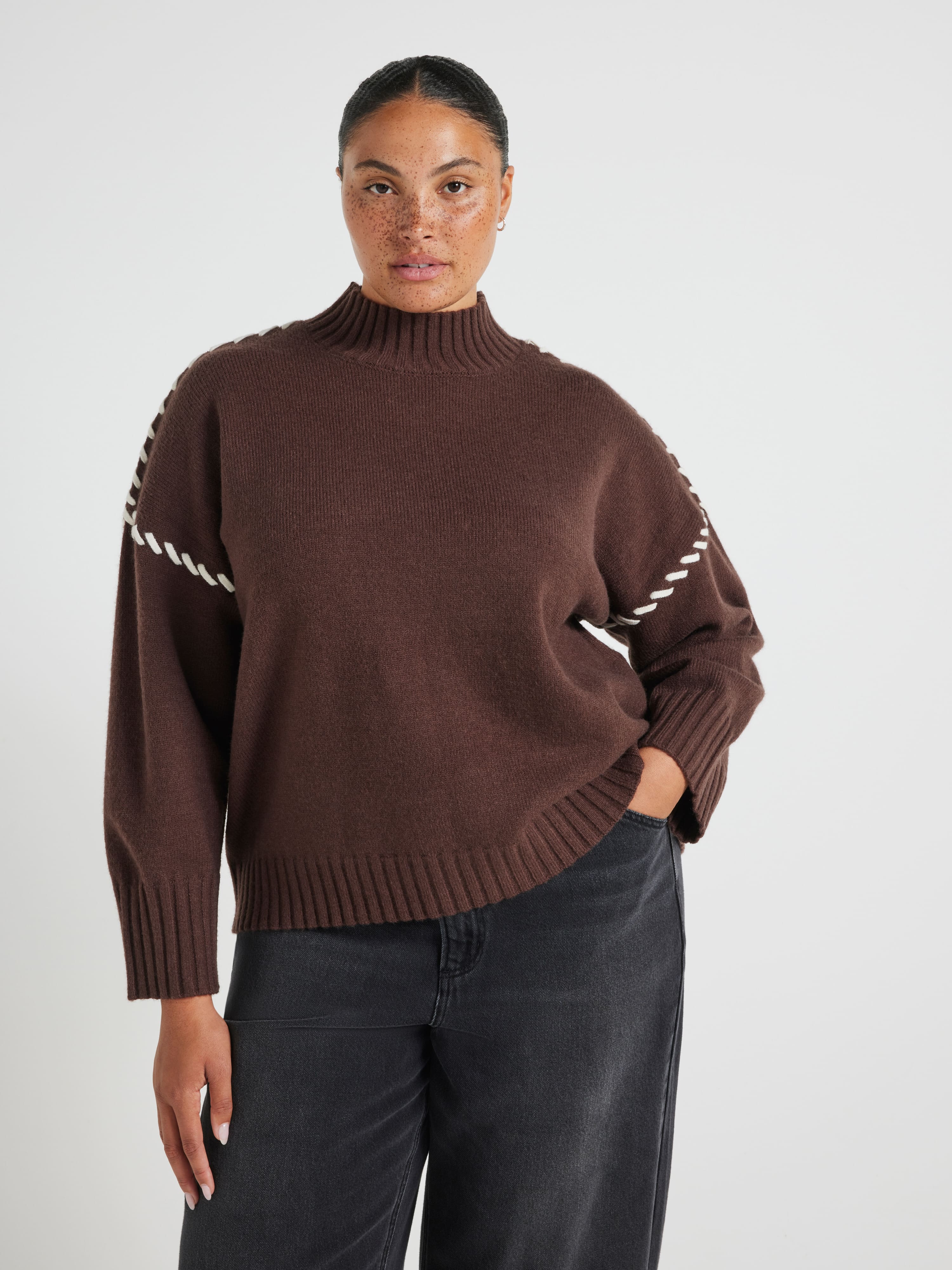 Curve Carrie Mock Neck Pullover