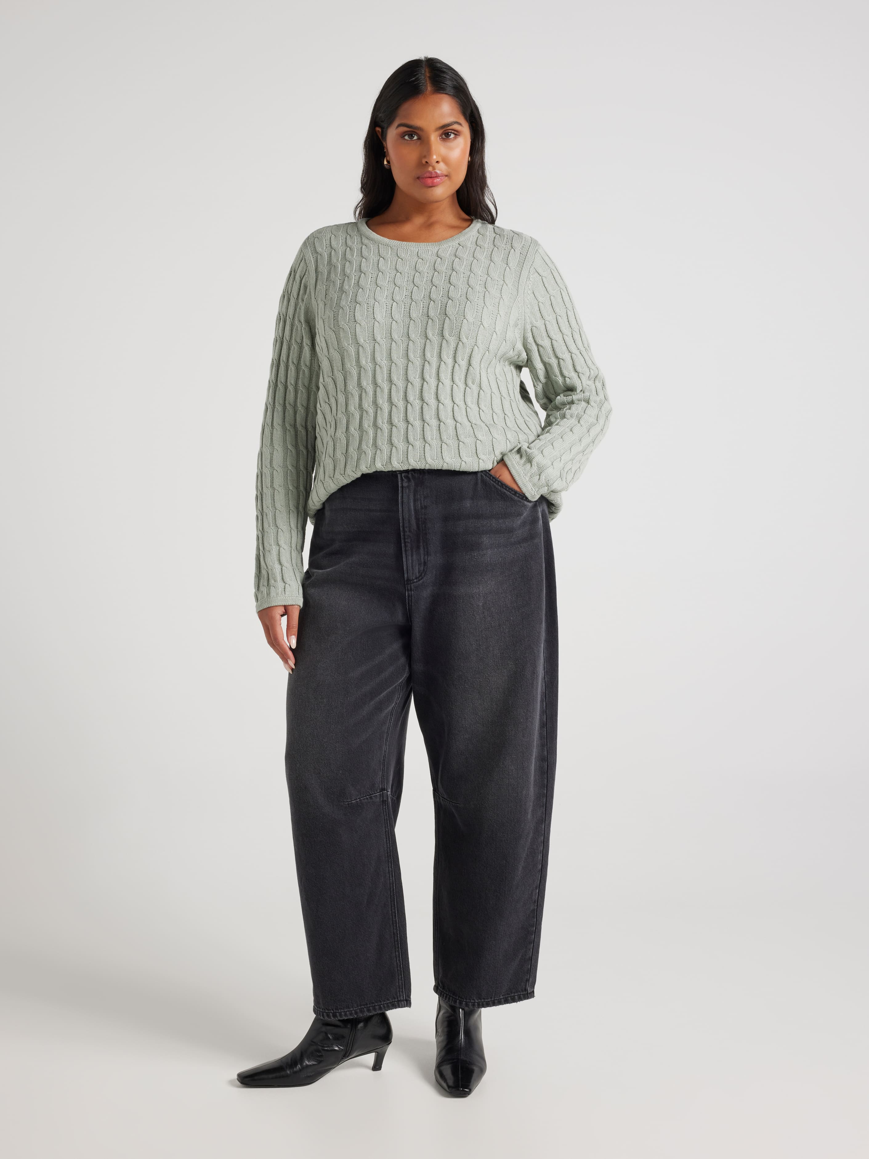 Curve Amelia Scoop Cable Pullover