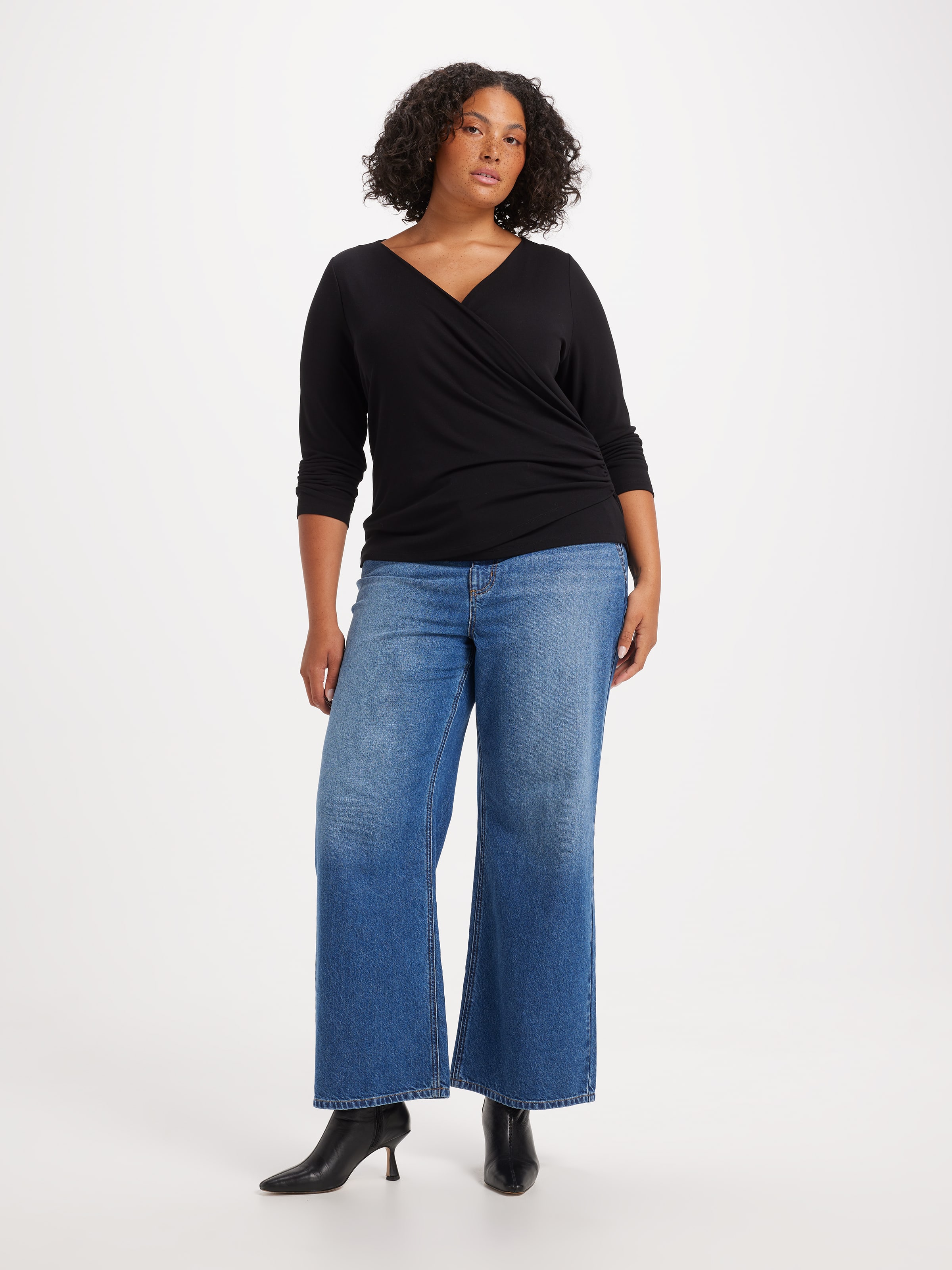 Curve Gracie Wrap Long Sleeve Top