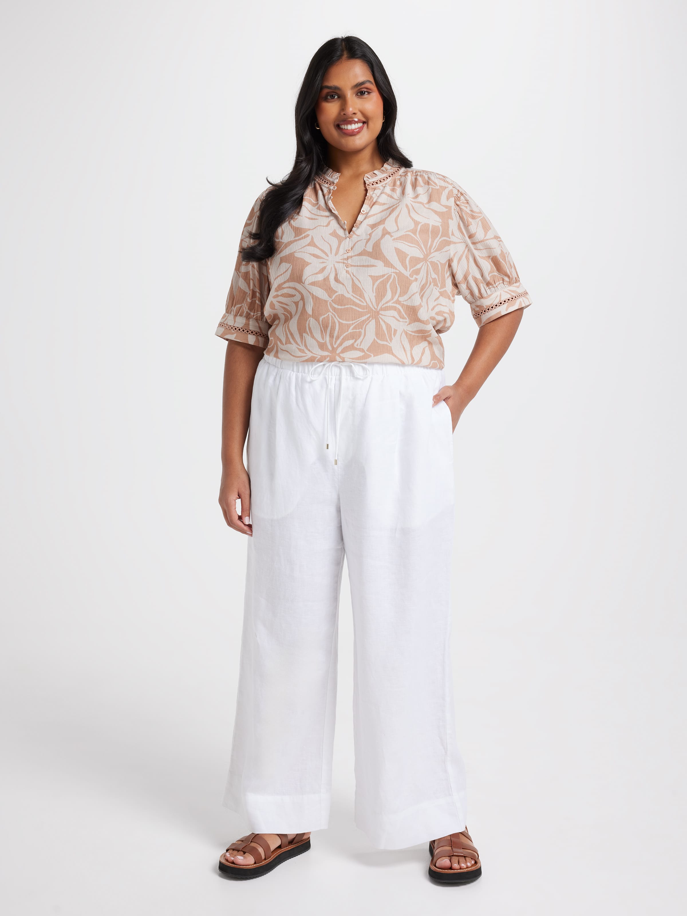 Curve Liv Lace Trim Blouse