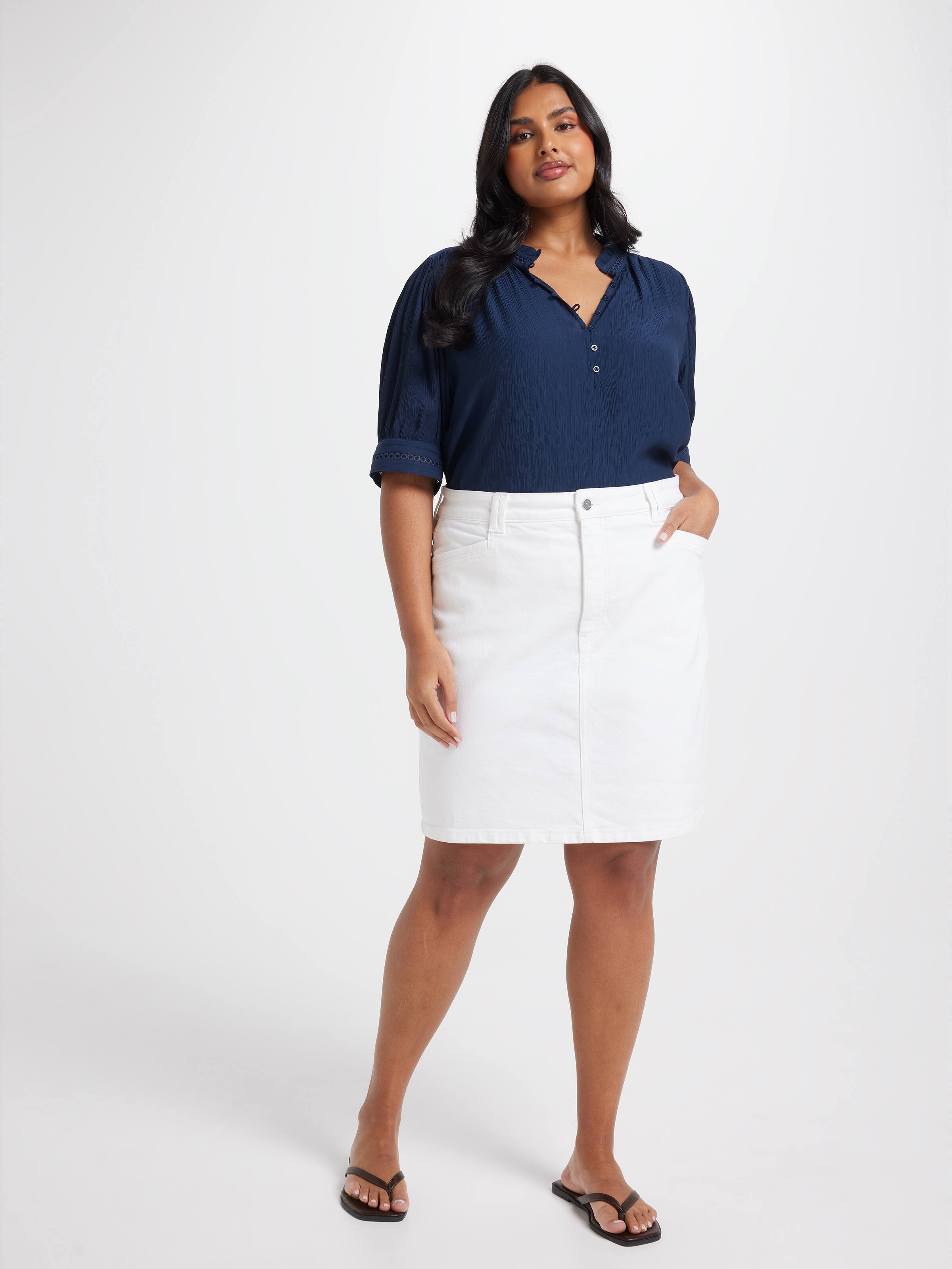 Curve Liv Lace Trim Blouse