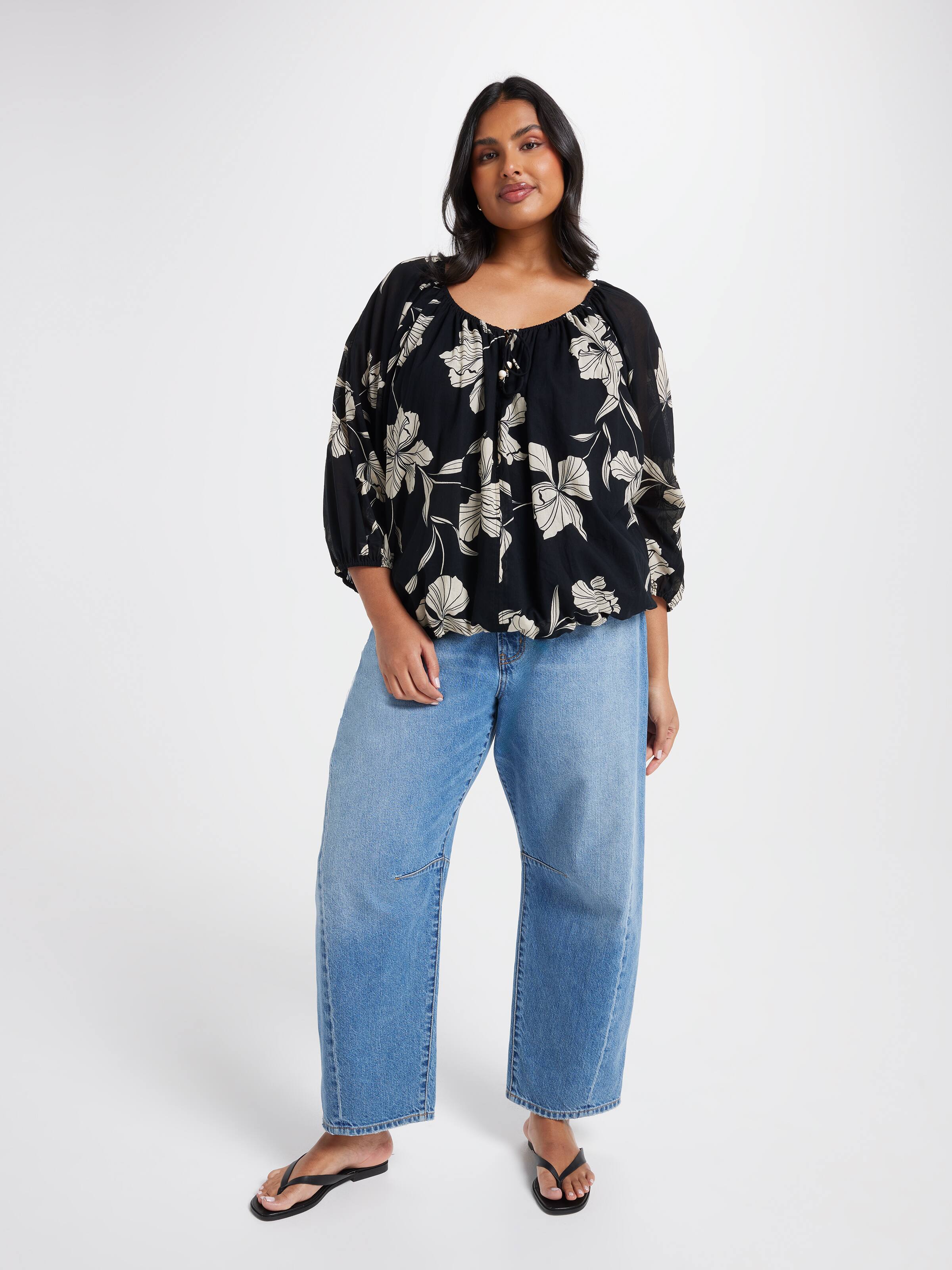 Curve Effie Bubble Hem Blouse