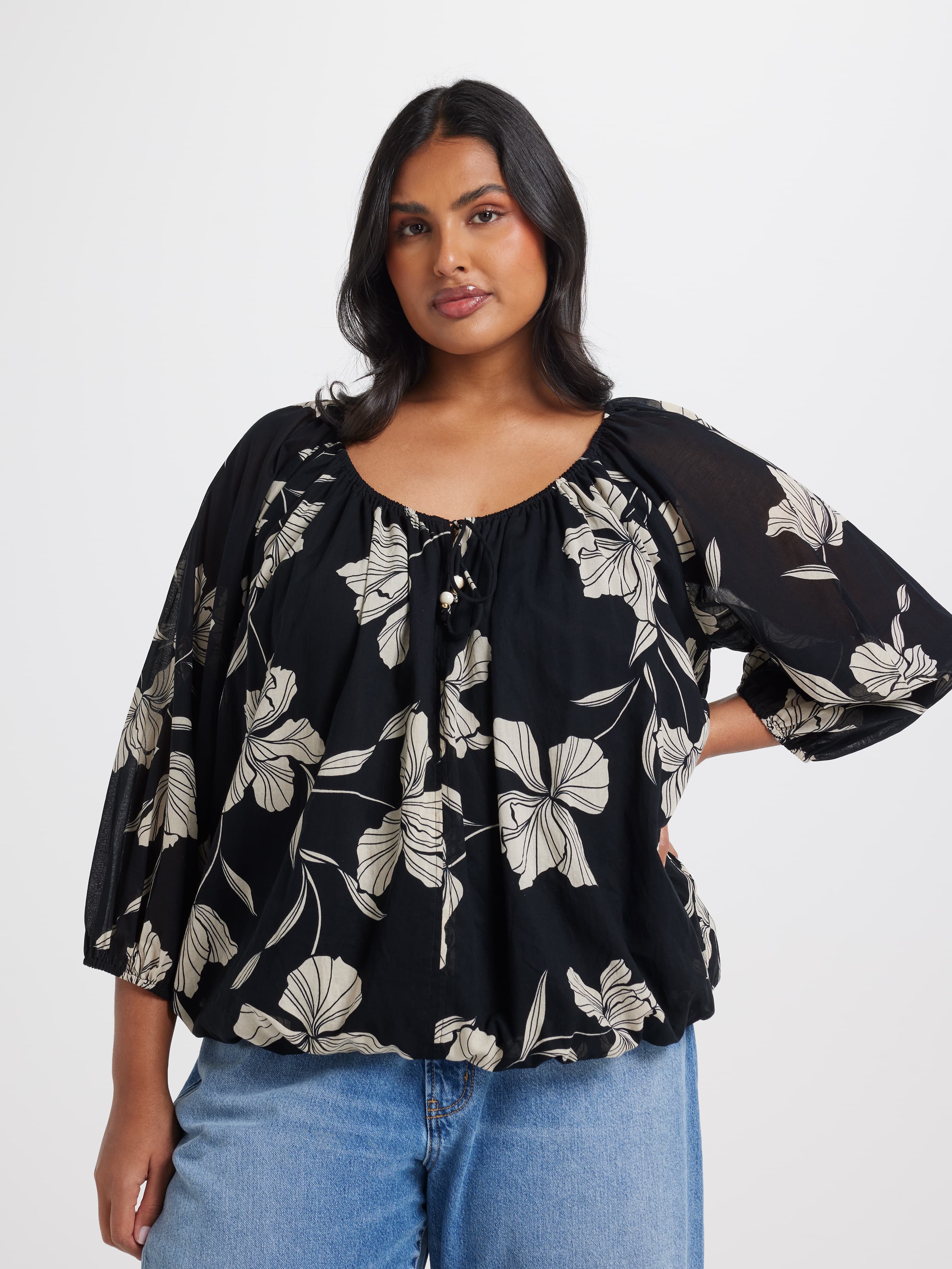 Curve Effie Bubble Hem Blouse