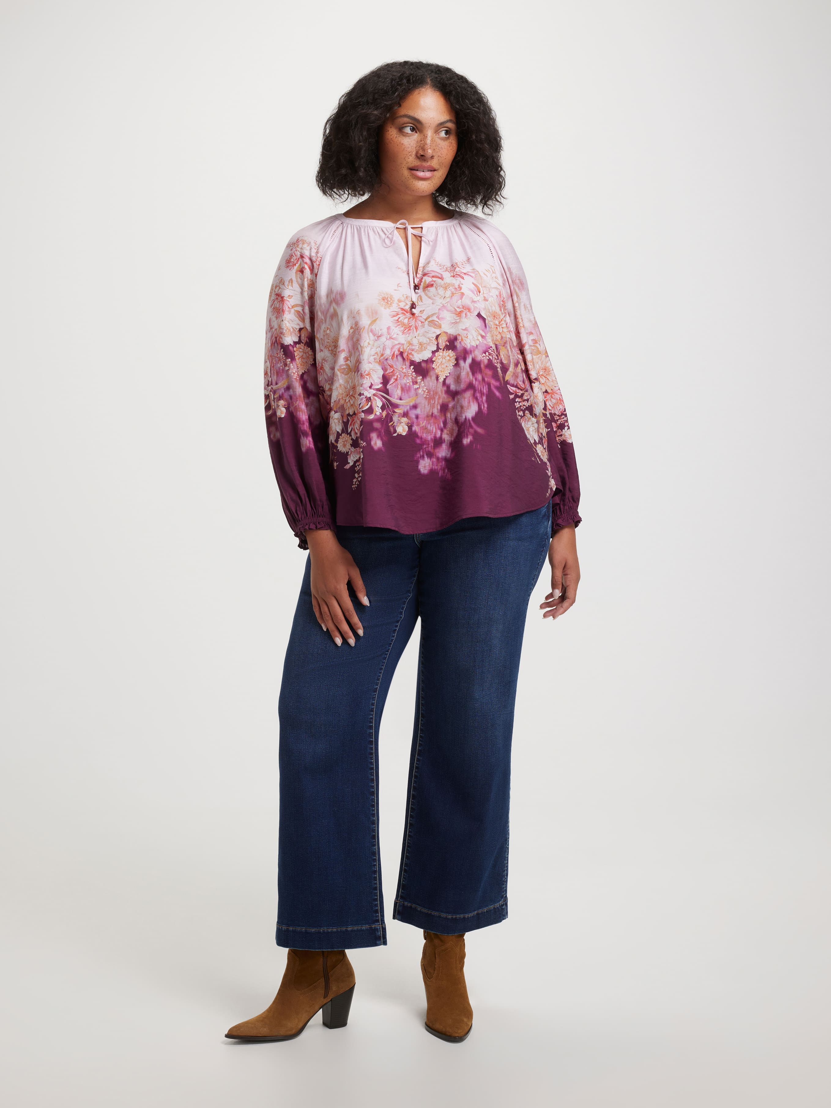 Curve Rosamund Ombre Floral Blouse