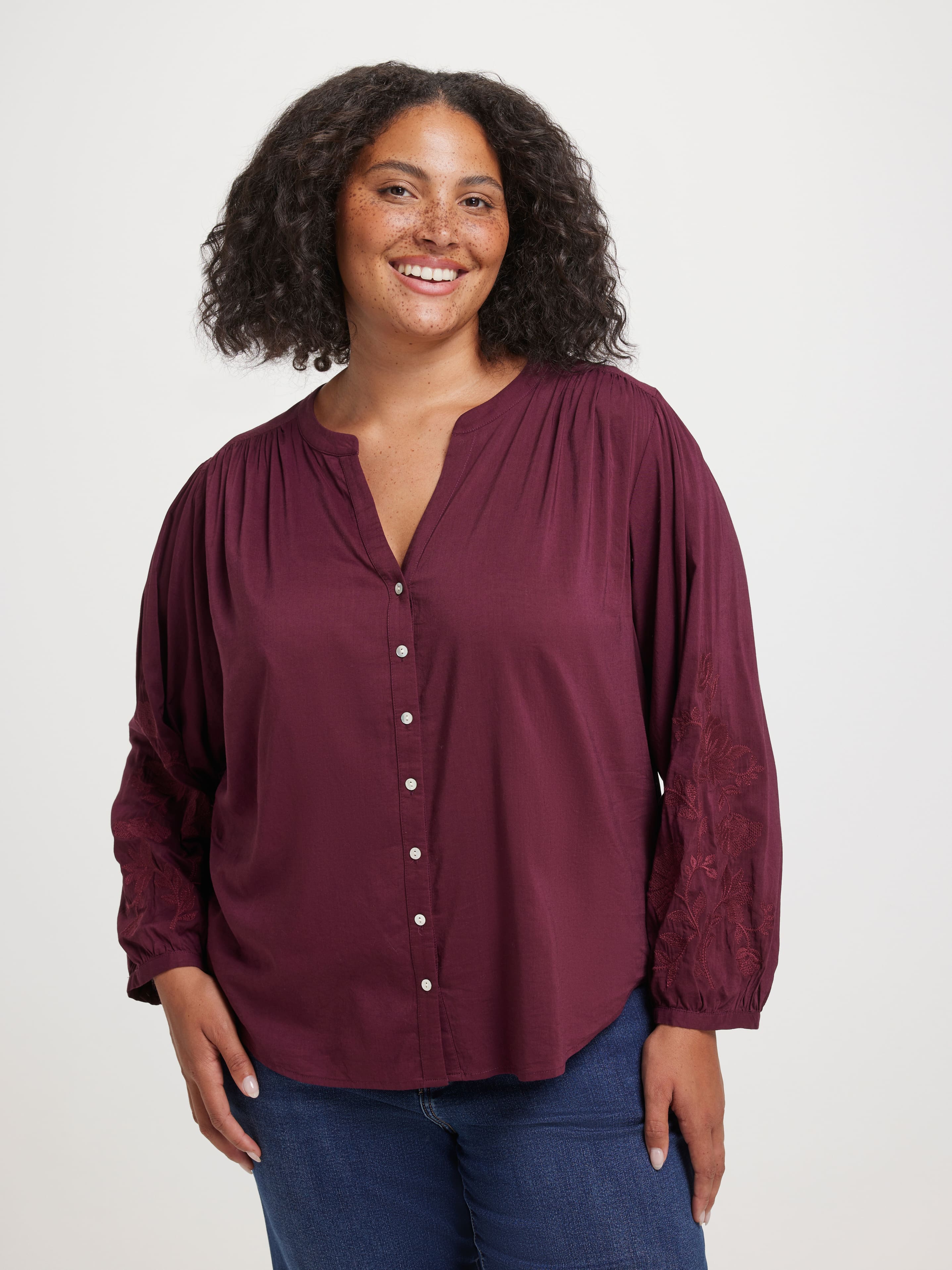 Curve Ruby Embroidered Blouse