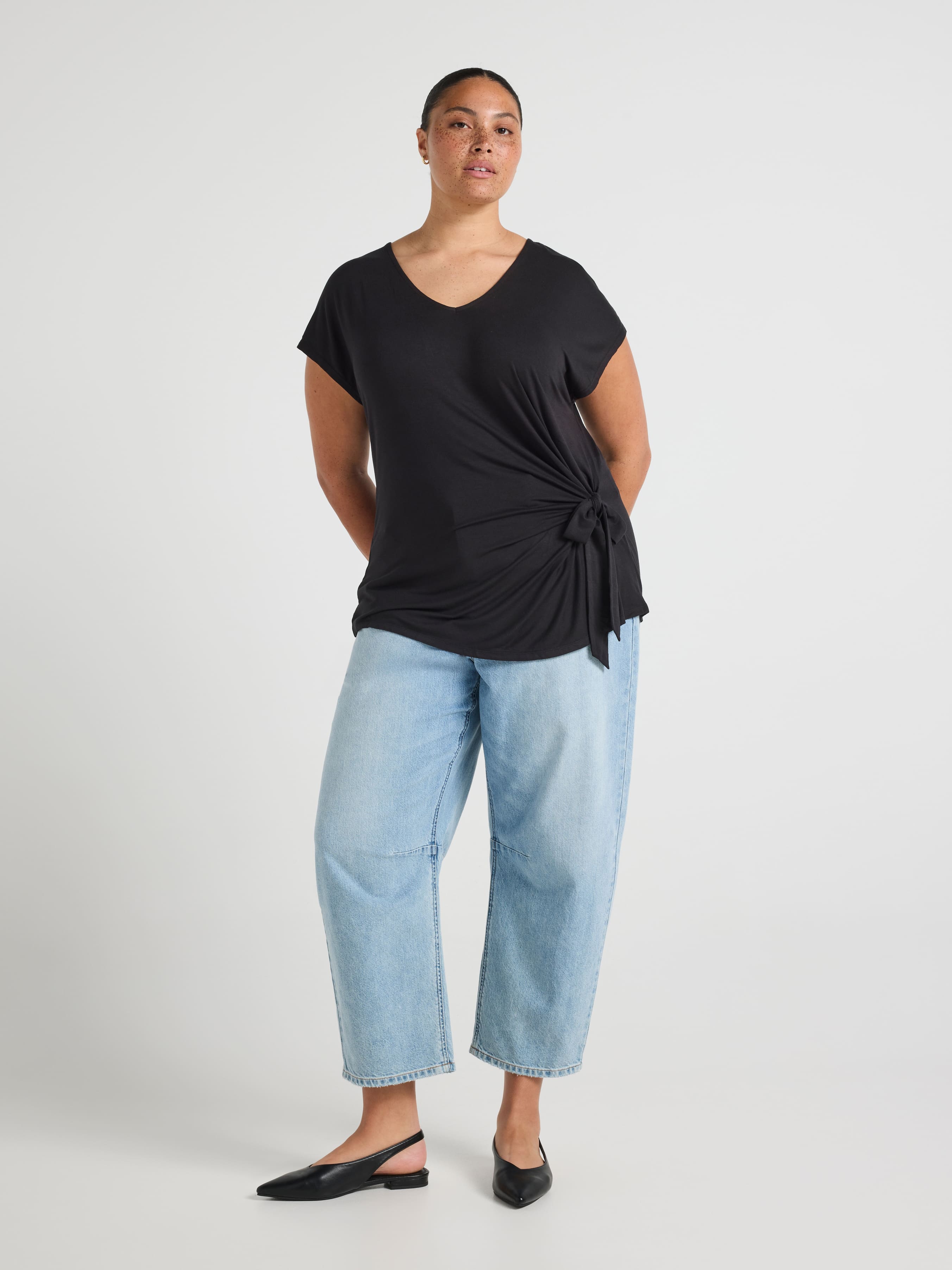 Curve Luxe Tie Front Tee