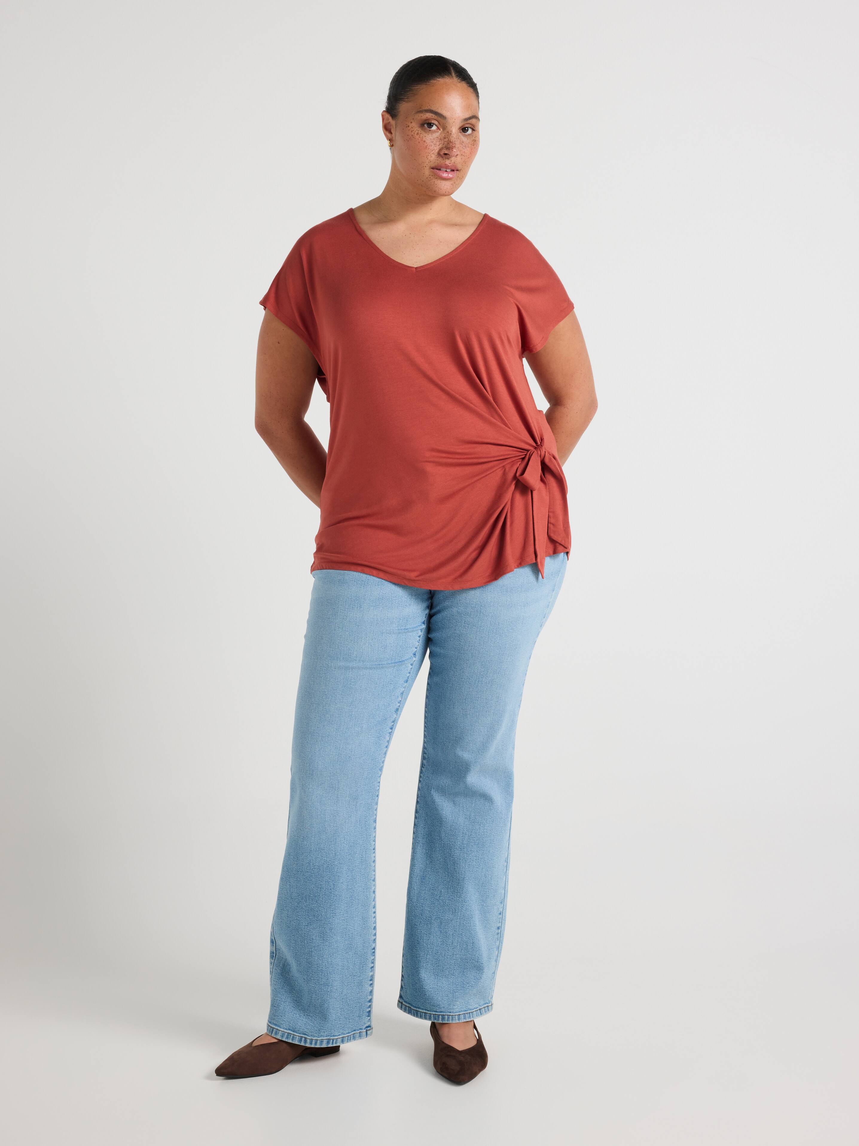 Curve Luxe Tie Front Tee