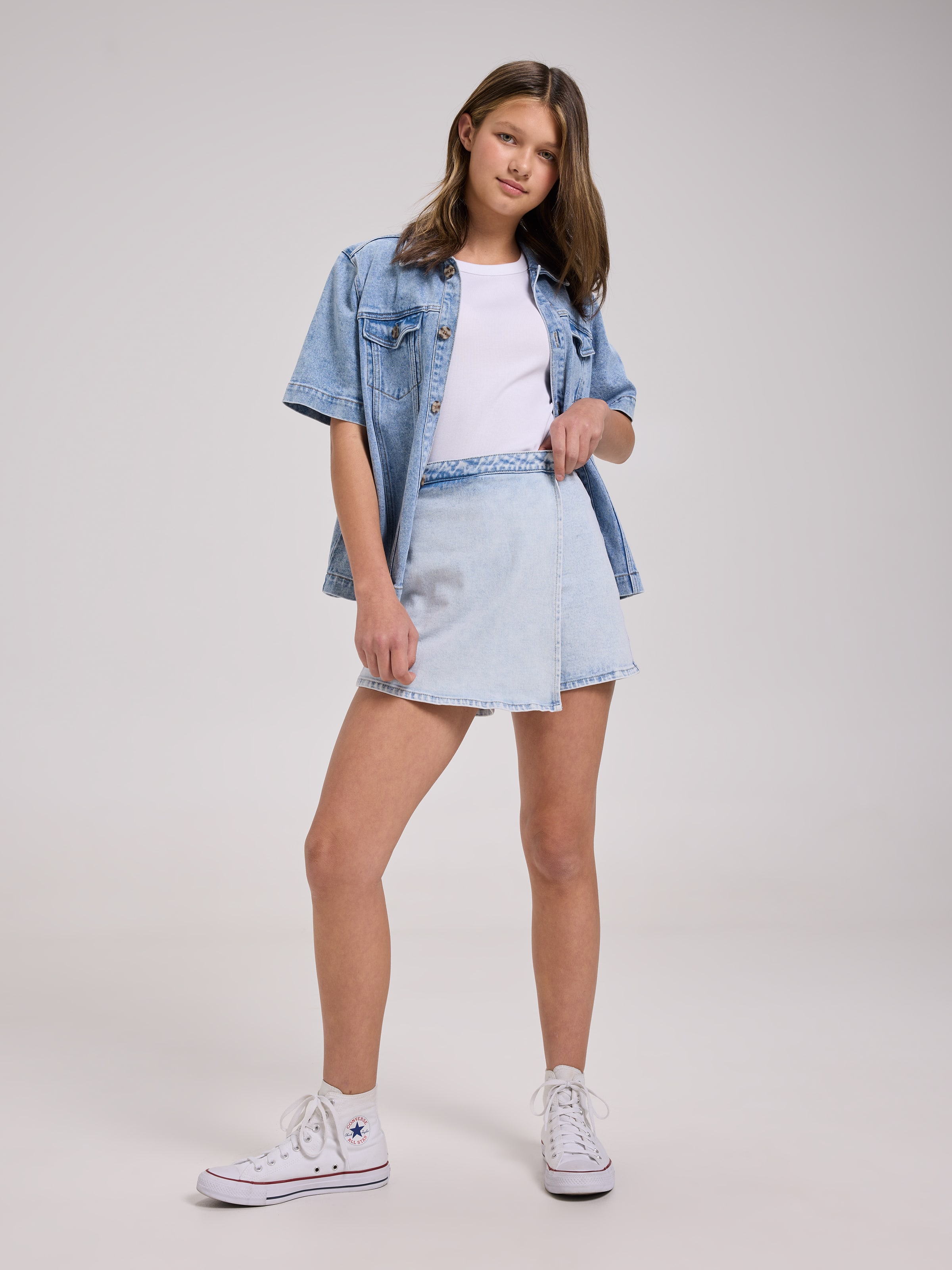 Girls Scarlett Denim Skort