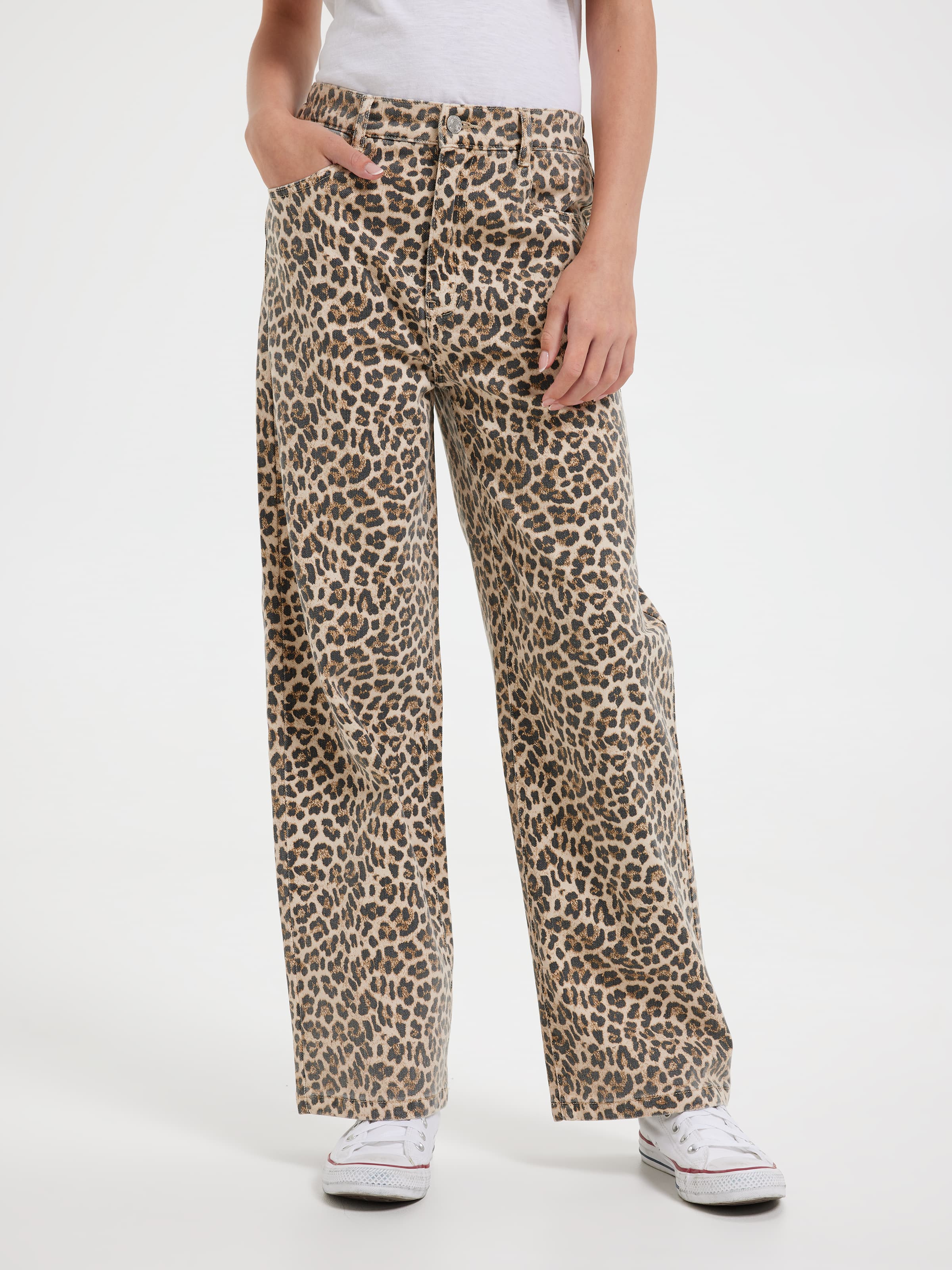 Girls Animal Wide Leg Jean