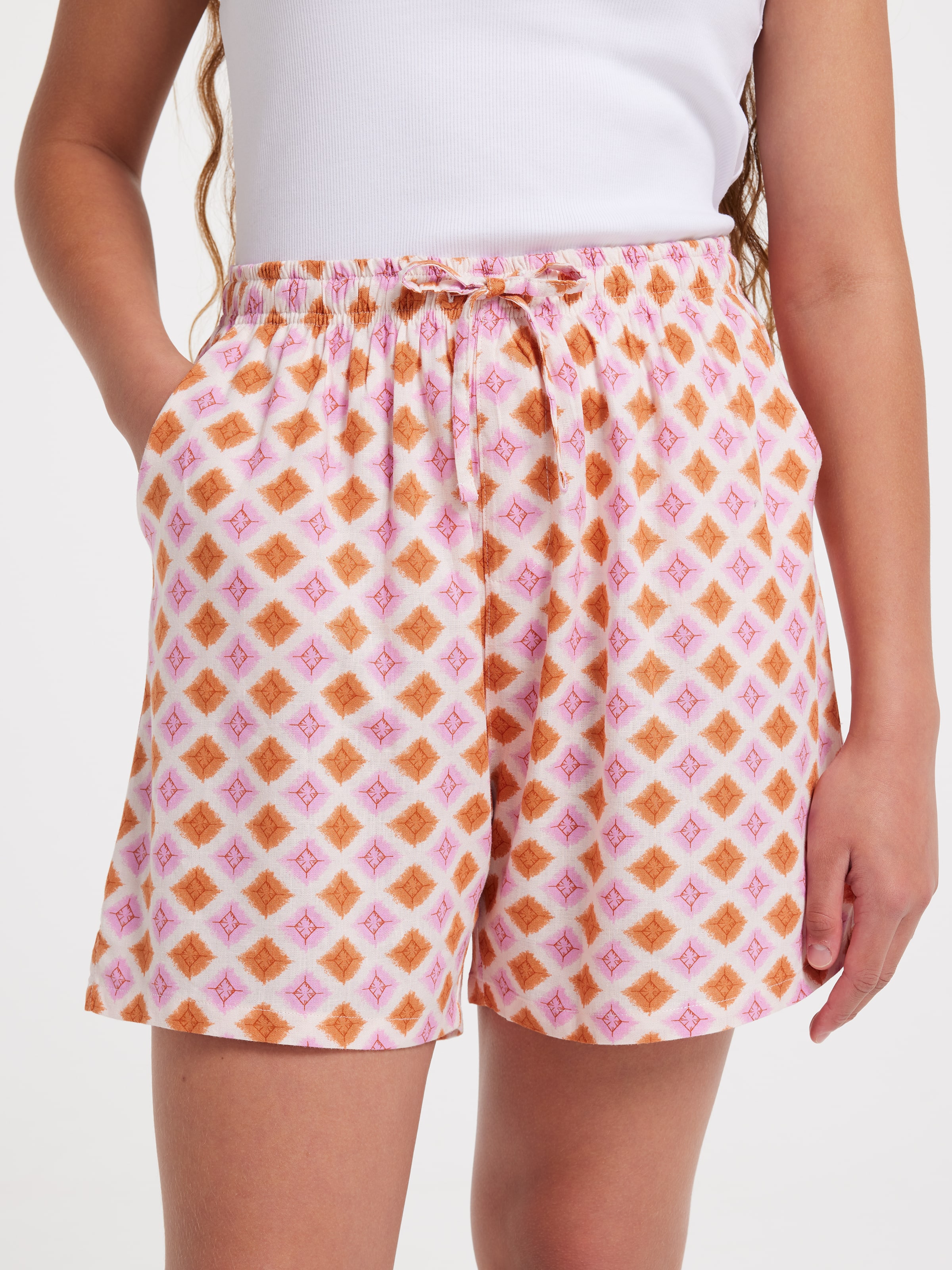 Girls Amelia Linen Blend Short
