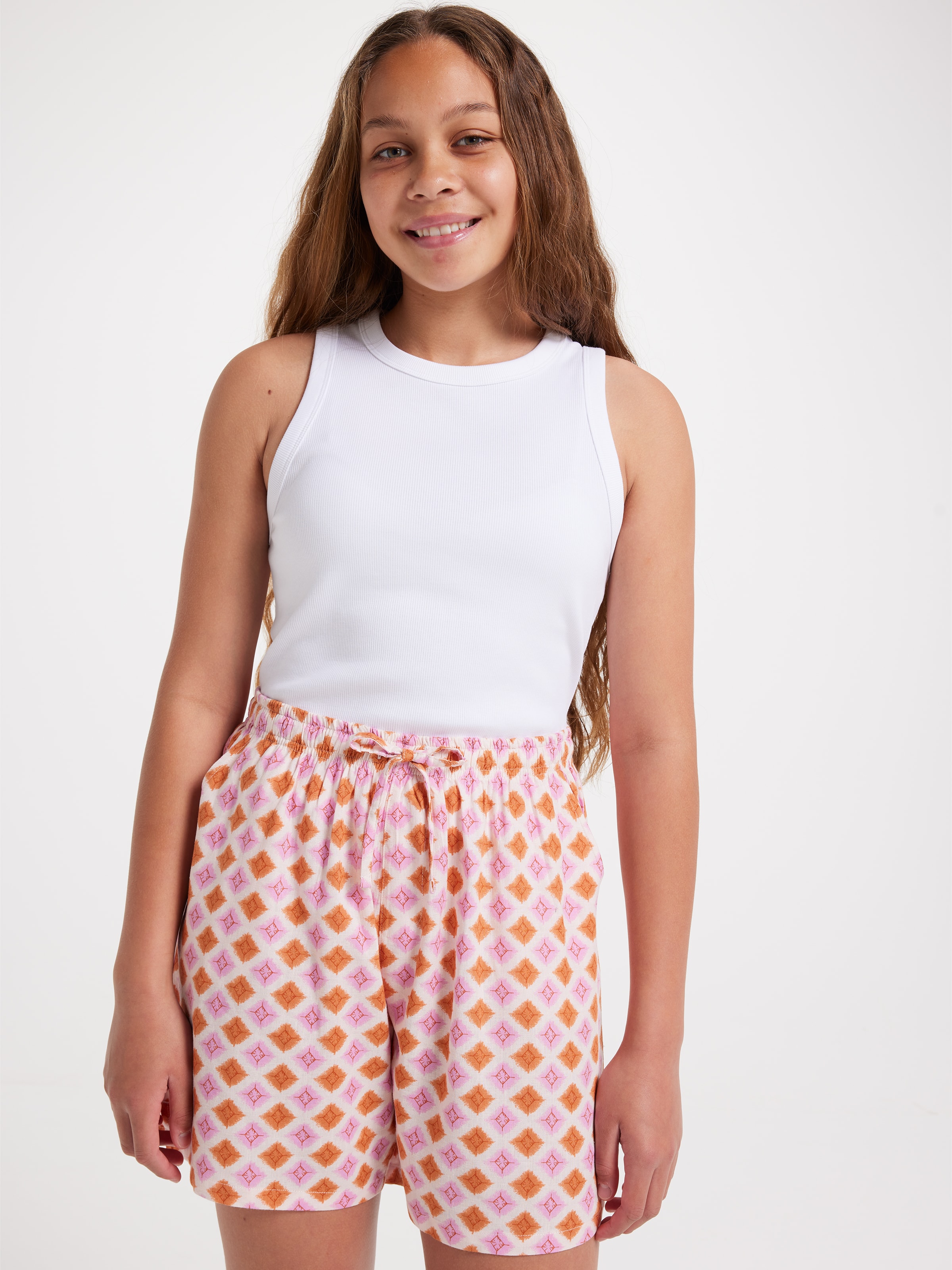 Girls Amelia Linen Blend Short