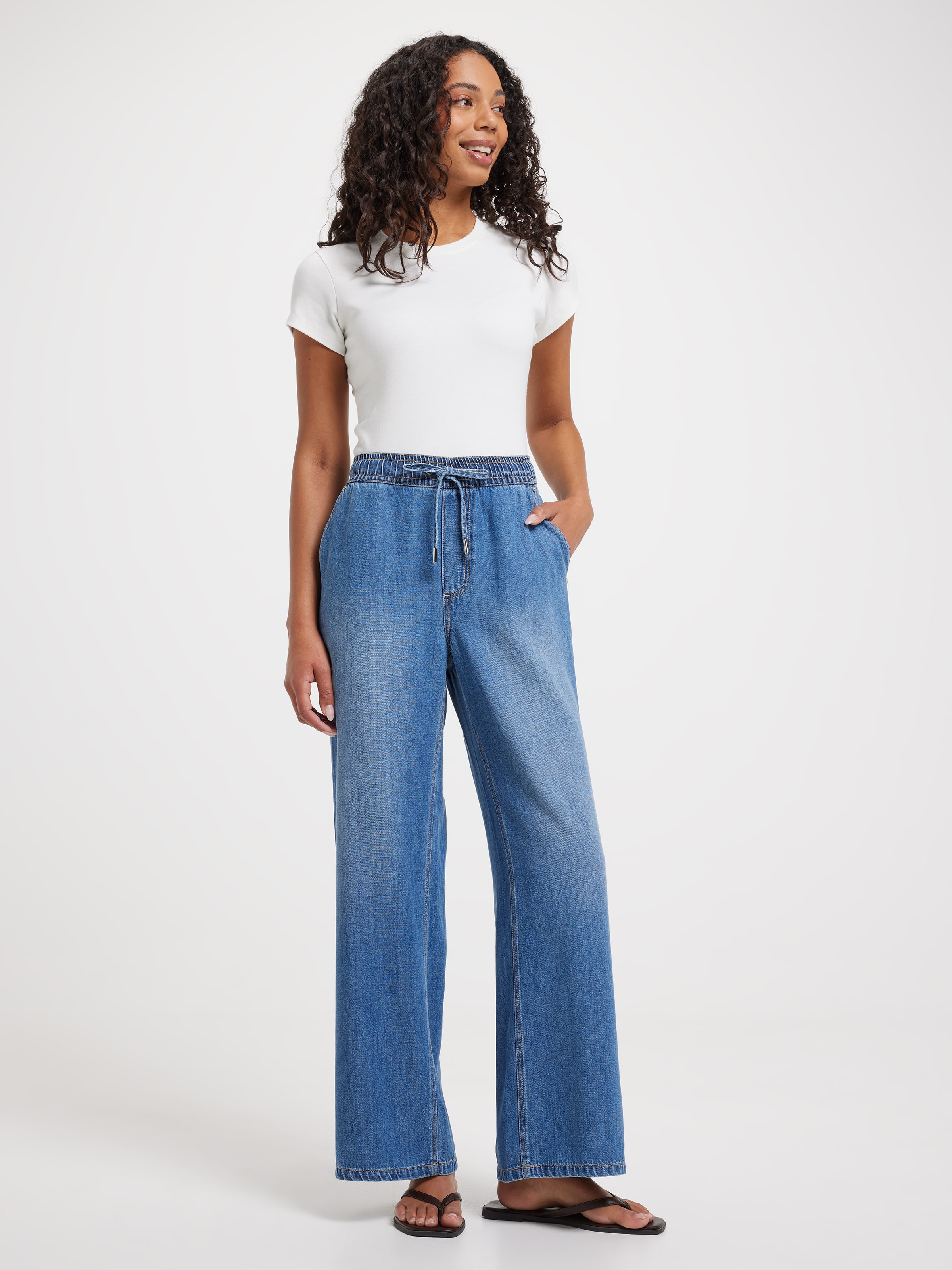 Liquid Mid Rise Pull On Pant