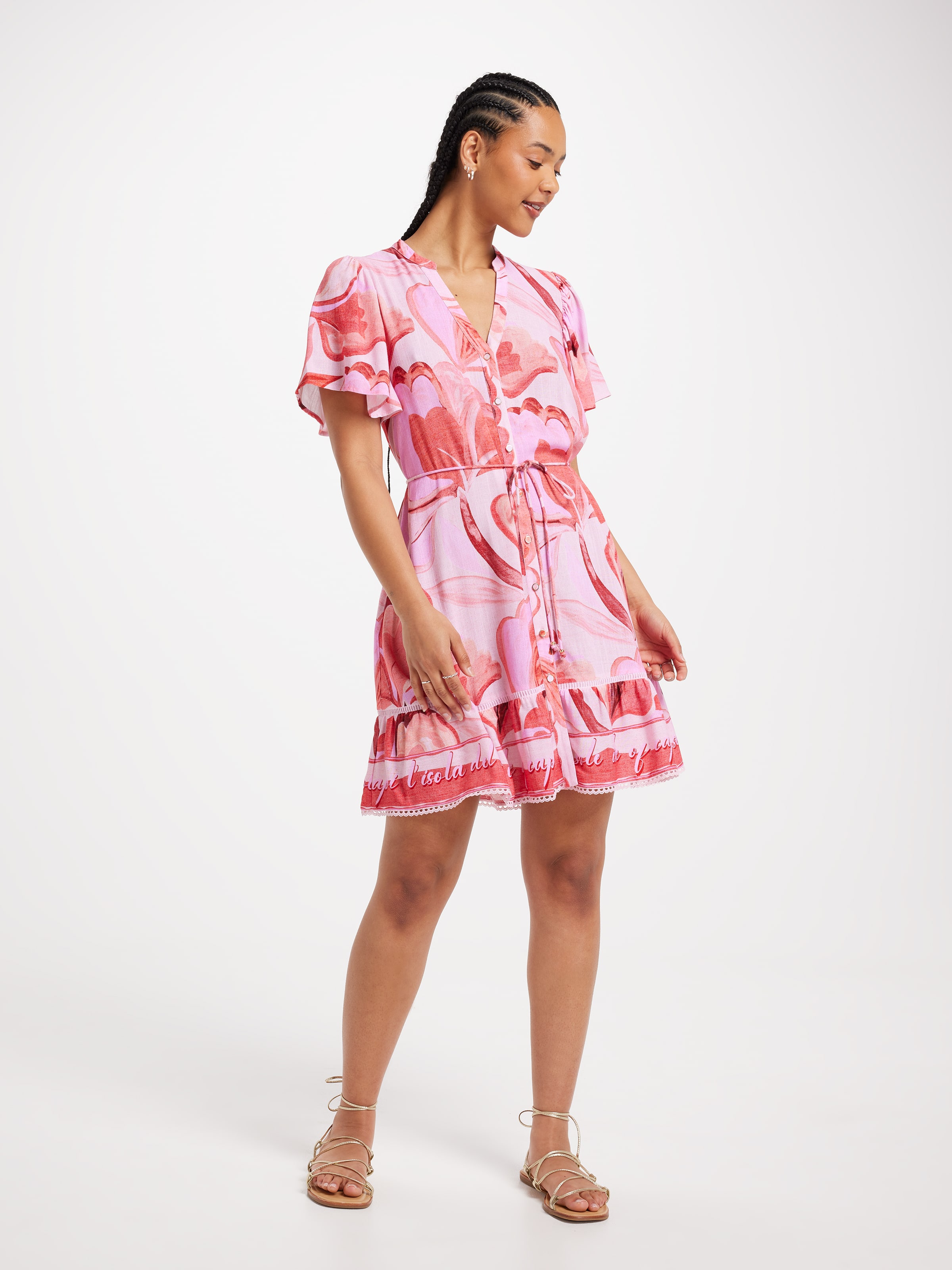 Tahlulah Flutter Sleeve Dress