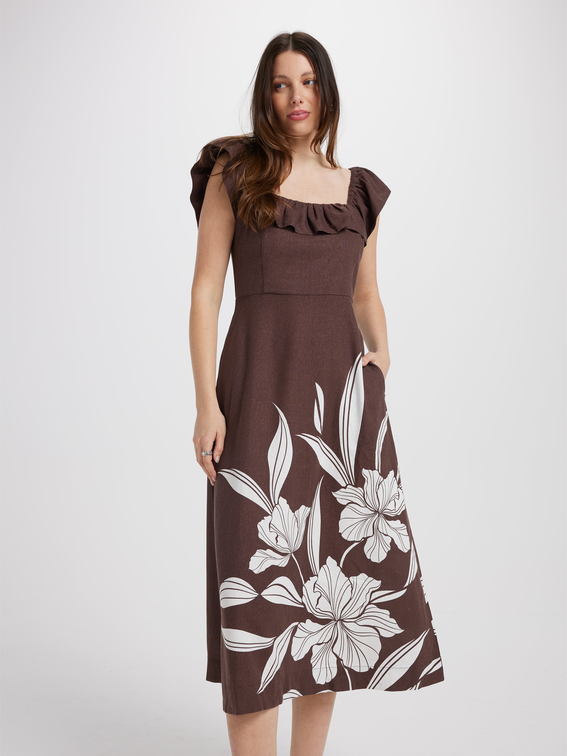 Skylar Ruffled Midi Dress