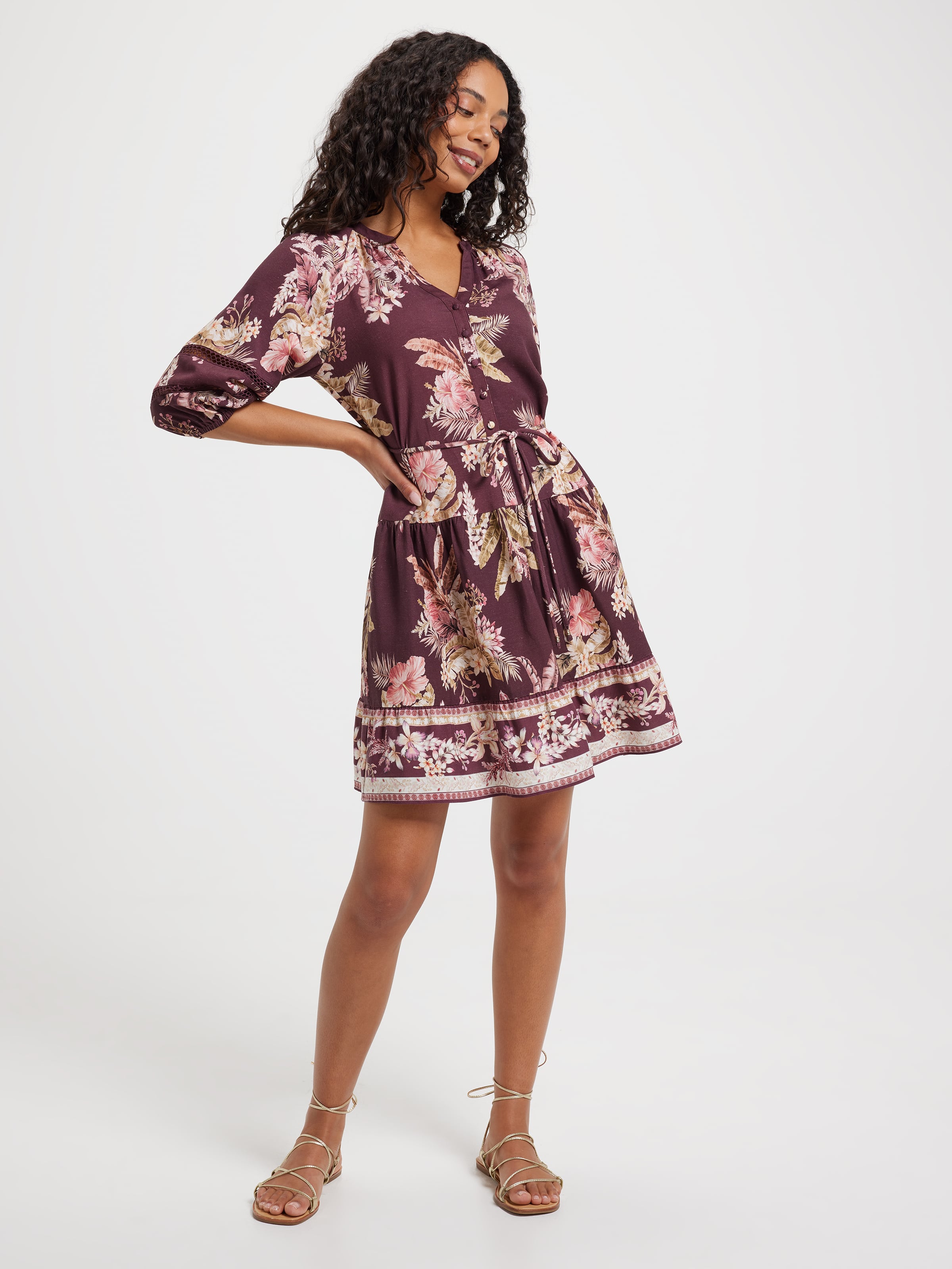 Aria Puff Sleeve Tiered Dress