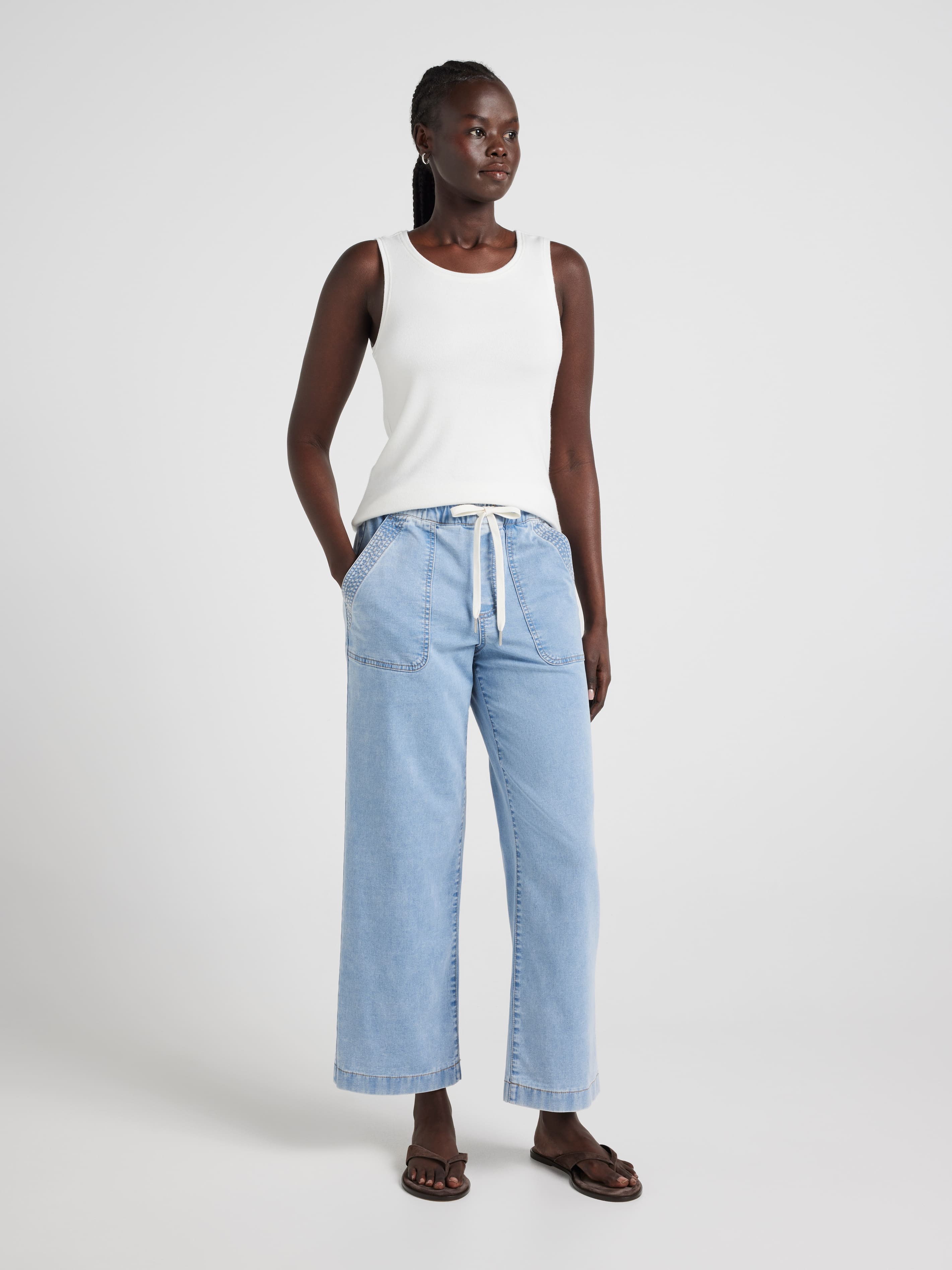Amaze Mid Rise Utility Wide Ankle Pant